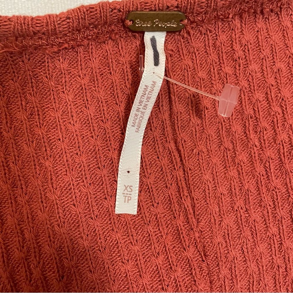 Free People New Free People Bennet Ruffled Long Sleeve Terracotta Top S Size XS / US 0-2 / IT 36-38 - 7 Thumbnail