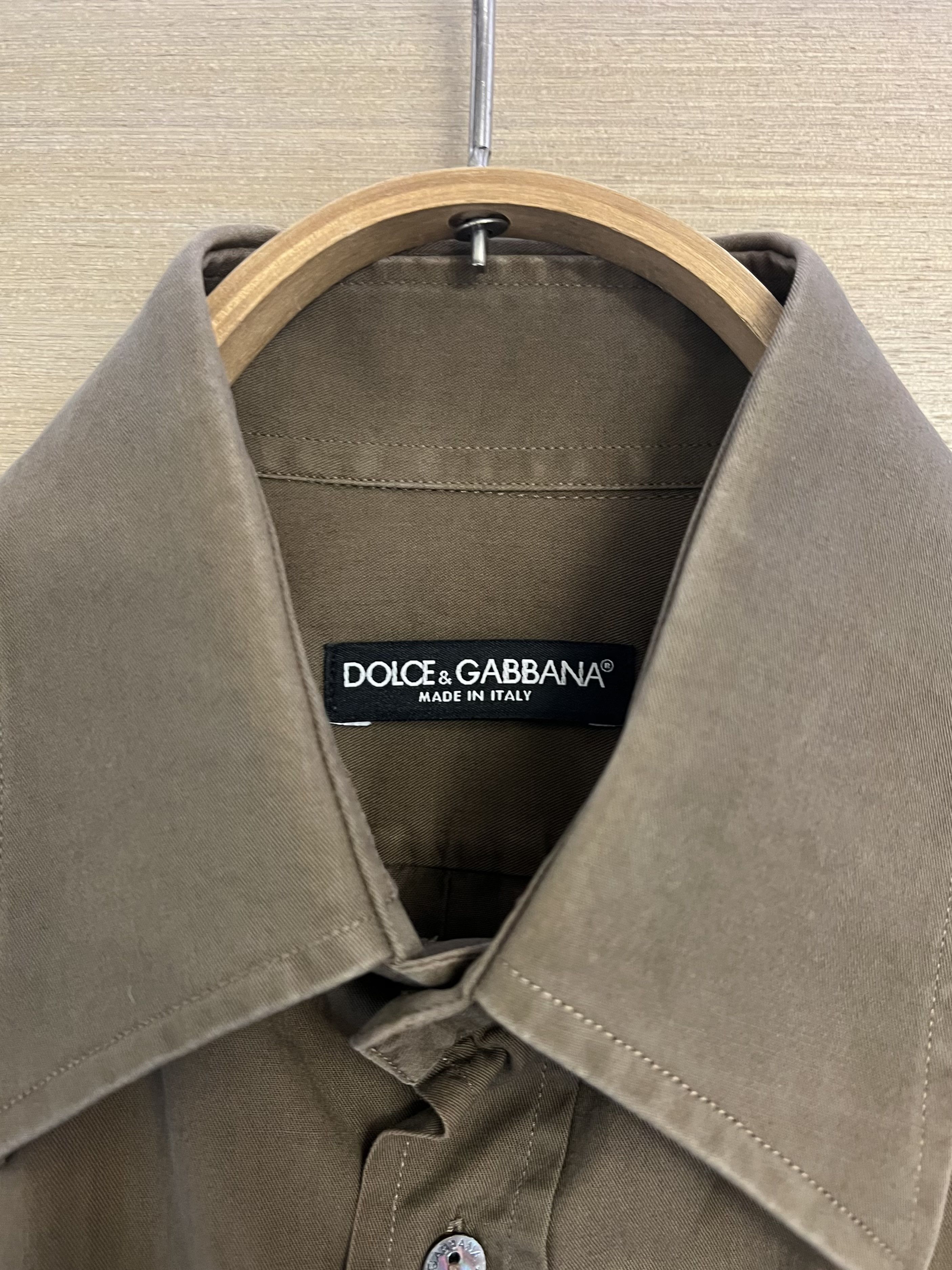Dolce & Gabbana Vintage Dolce&Gabbana brown point collar dress shirt. Size US L / EU 52-54 / 3 - 2 Thumbnail