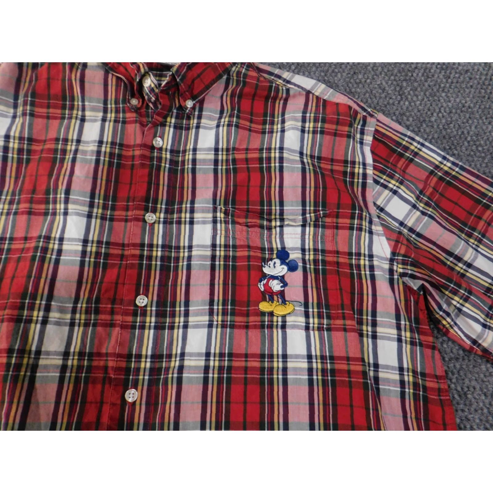 Disney Disney Mickey Mouse Shirt Mens Large Button-Up Red Embroidered Collared Vintage Button-Down Cotton Shirt Size US L / EU 52-54 / 3 - 5 Thumbnail