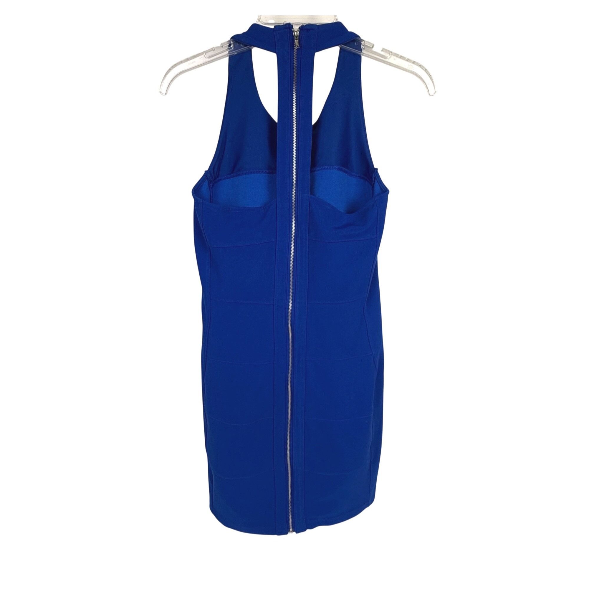 Forever 21 Forever 21 Women's Ribbed Blue Bodycon Halter Mini Dress Siz Size M / US 6-8 / IT 42-44 - 4 Thumbnail