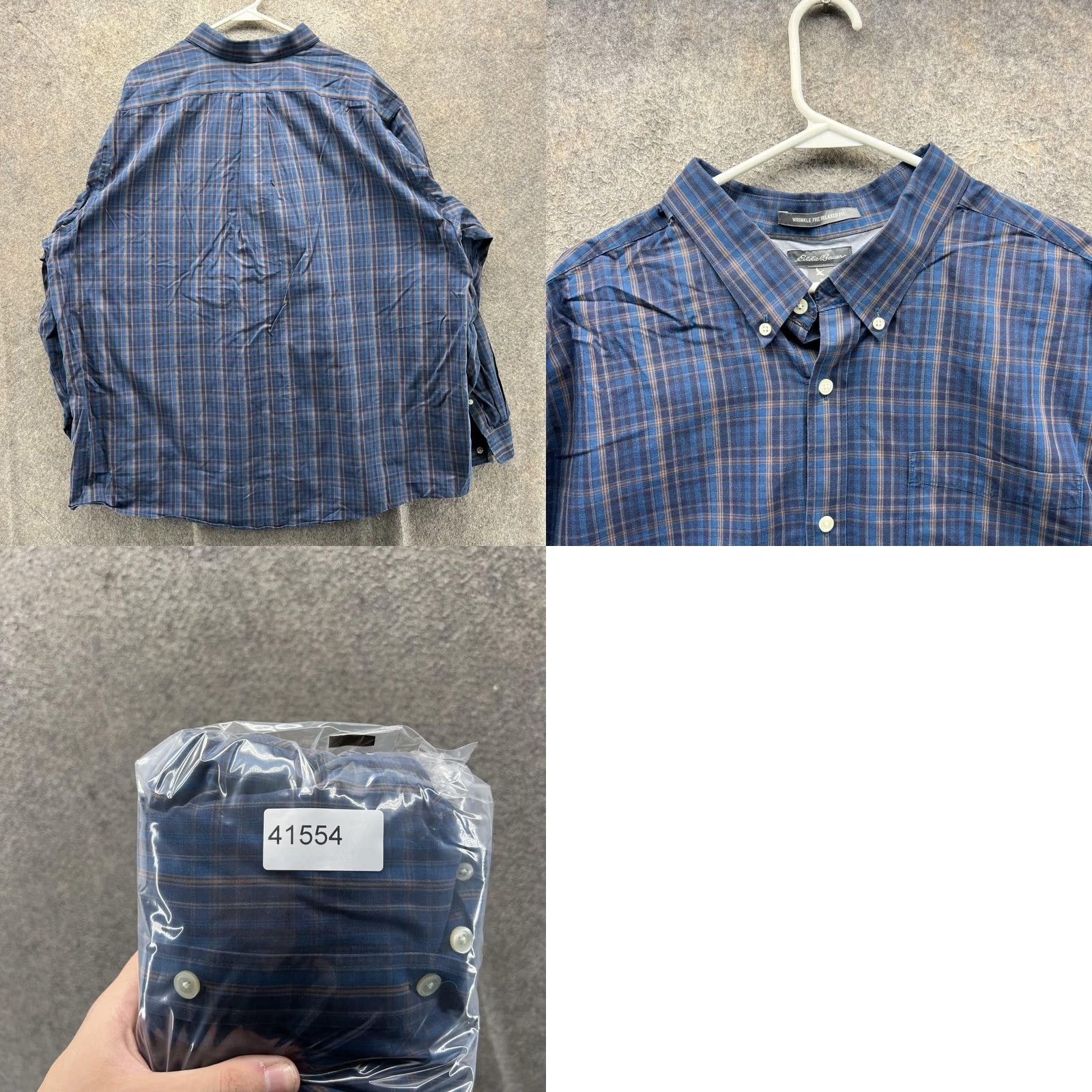 Eddie Bauer Eddie Bauer Shirt Mens 3XL Blue Plaid Long Sleeve Wrinkle Free Relaxed Fit Size US XXL / EU 58 / 5 - 8 Thumbnail