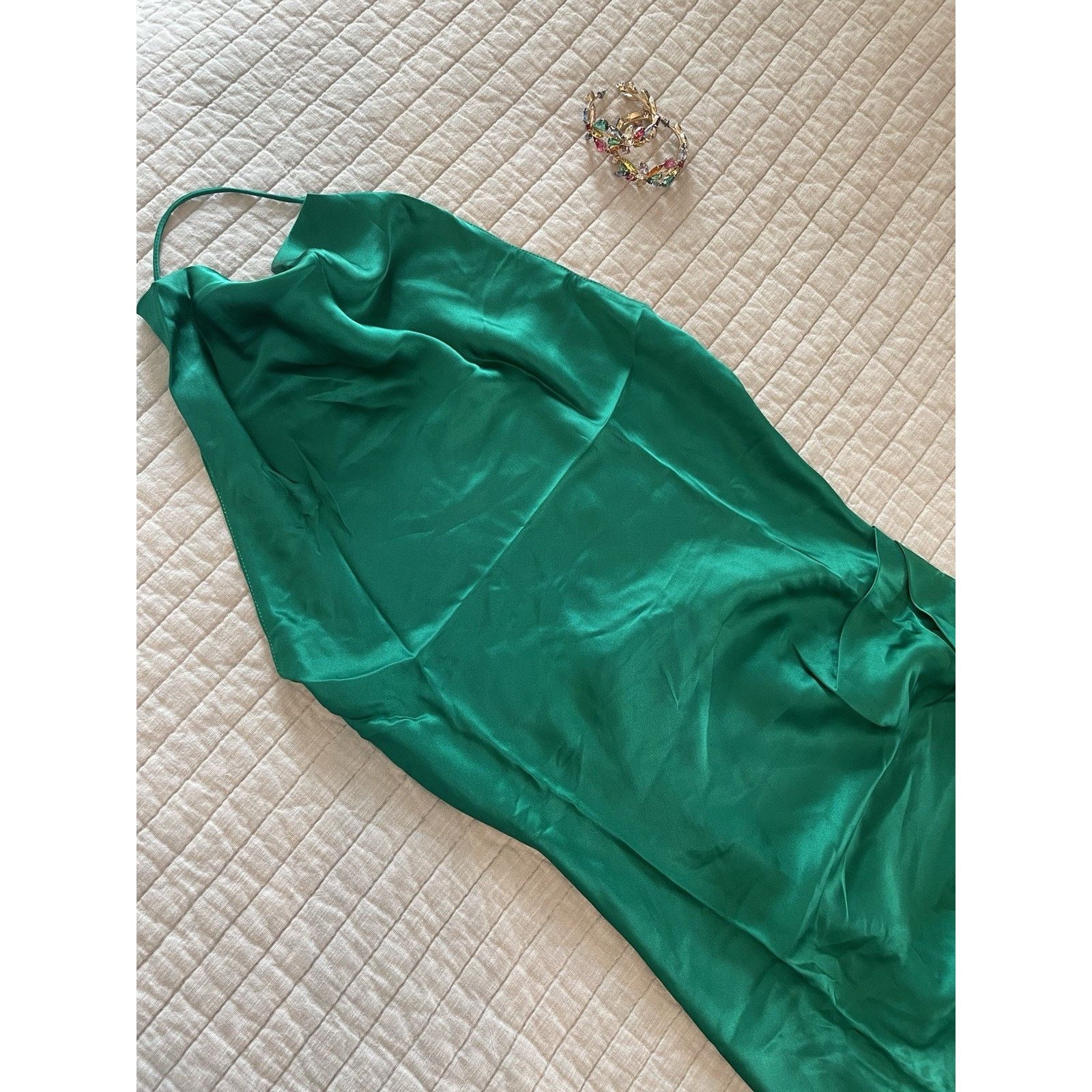 Amanda Uprichard Designer Amanda Uprichard Elektra Gathered Silk Halter Gown Size XS / US 0-2 / IT 36-38 - 6 Thumbnail