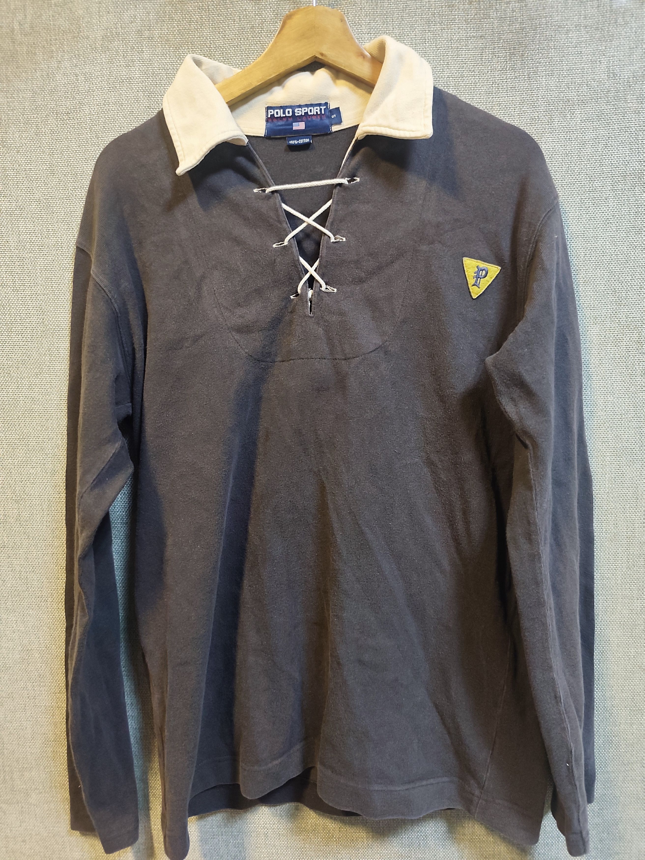 Polo Ralph Lauren Vintage 90s Polo Sport Ralph Lauren "Lace-Up" Rugby Shirt Size US S / EU 44-46 / 1 - 1 Thumbnail
