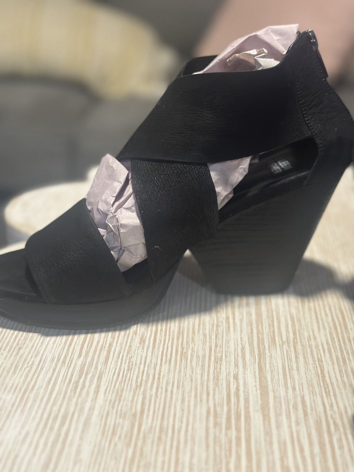 Eileen Fisher Eileen Fisher Black leather heeled sandals -size 8.5 Size US 8.5 / IT 38.5 - 4 Thumbnail