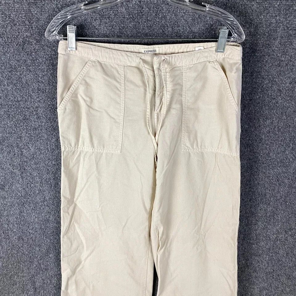 Express Express Pants Women's 6 Corduroy Straight Leg 100% Cotton Size 28" / US 6 / IT 42 - 2 Thumbnail