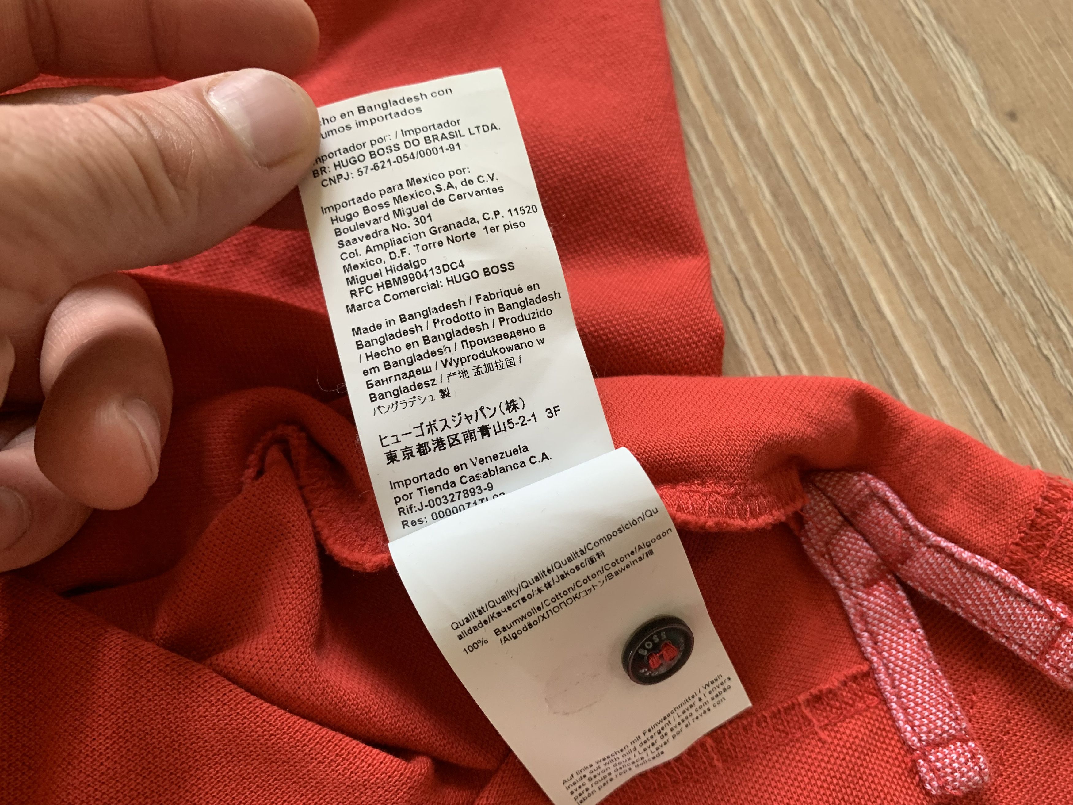 Hugo Boss Hugo Boss Modern Fit Cotton Mens Red Polo Shirt Size US M / EU 48-50 / 2 - 8 Thumbnail