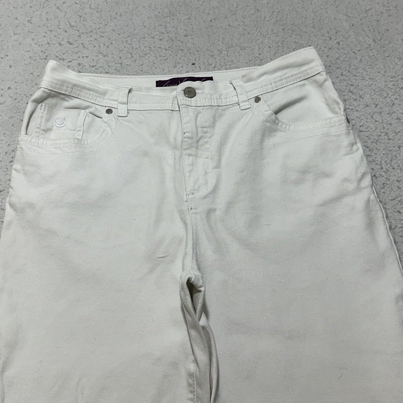 Gloria Vanderbilt Gloria Vanderbilt 8 Amanda Capri Missy White Straight Jeans Size 30" / US 8 / IT 44 - 2 Thumbnail