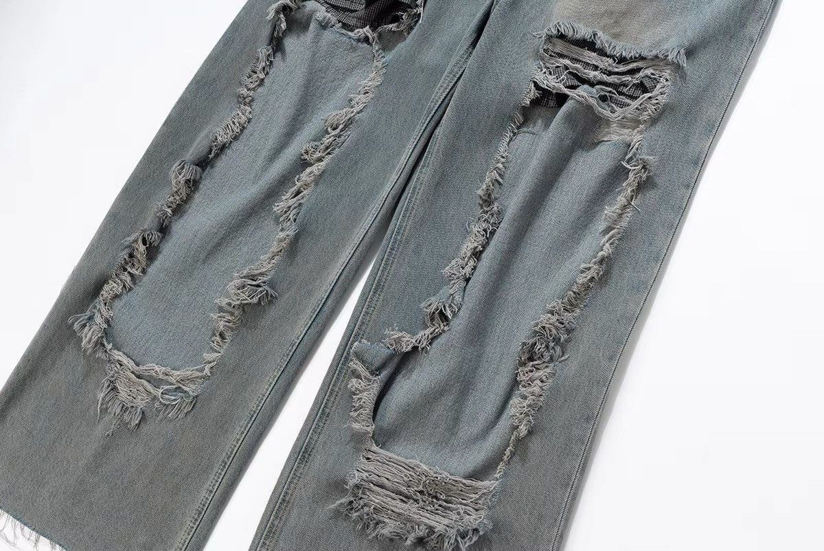 Designer × Vintage Retro Washed Hole Baggy Distressed Jeans Pants Size US 34 / EU 50 - 7 Thumbnail