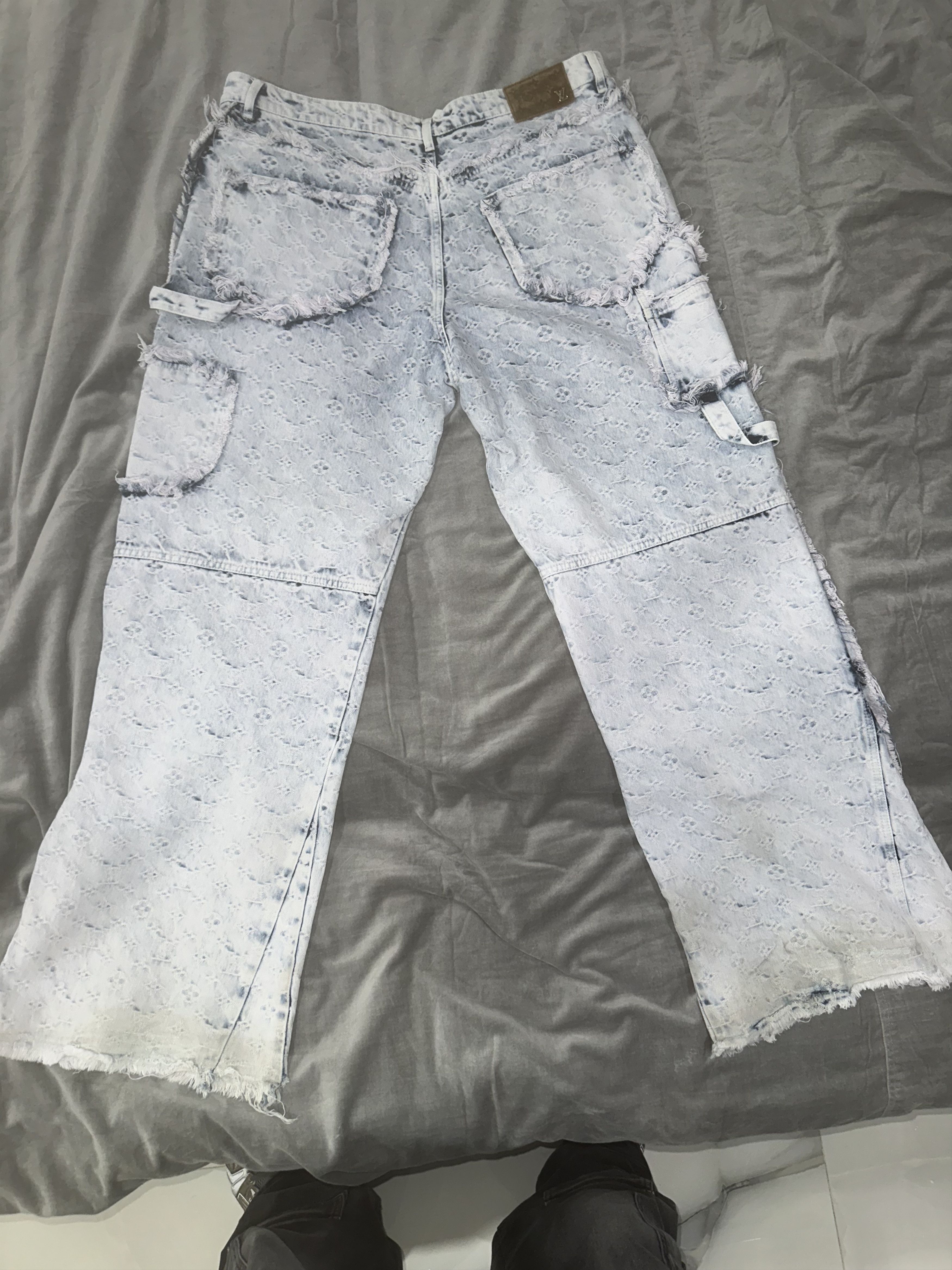 Louis Vuitton Louis Vuitton Purple n Blue Monogram Carpenter Flared Jeans Size US 38 / EU 54 - 7 Thumbnail