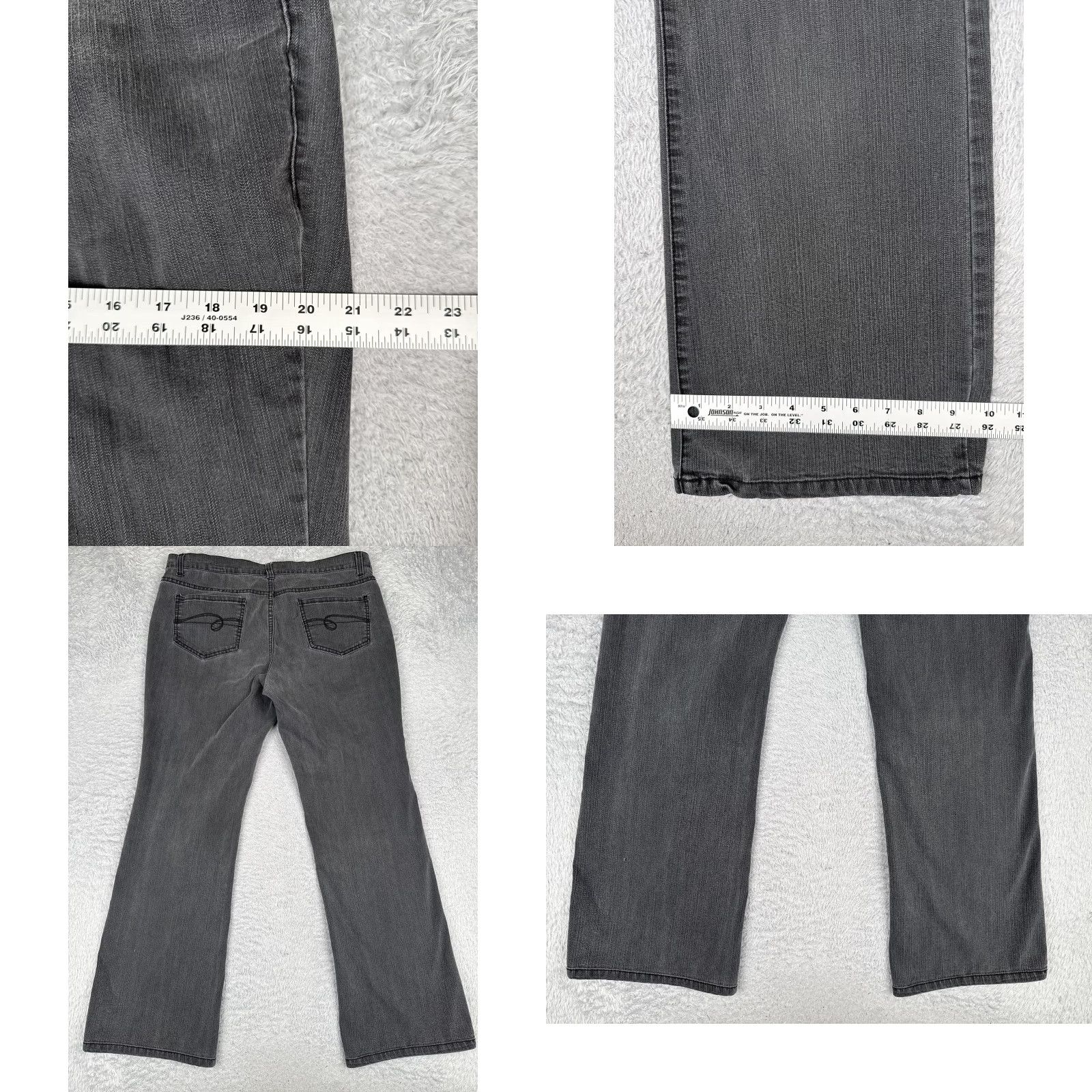 Faded Glory Faded Glory Jeans Womens 14 High Rise Straight Stretch Charcoal Wash 34x31 Size 36" / US 14 / IT 50 - 9 Thumbnail