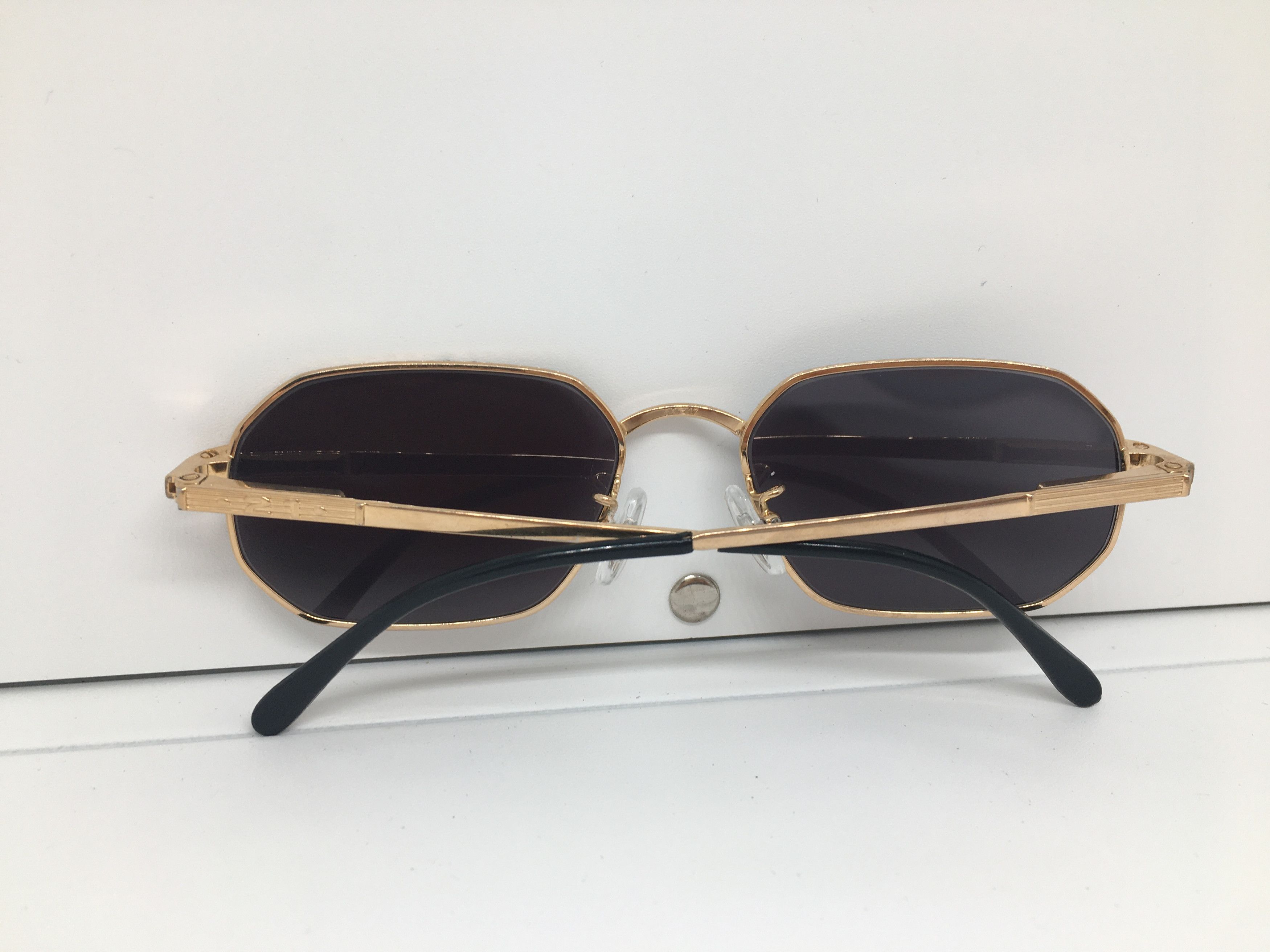 Vintage Vintage 21 de Bourgeois 2002 Gold Sunglasses Frame France Size ONE SIZE - 9 Thumbnail
