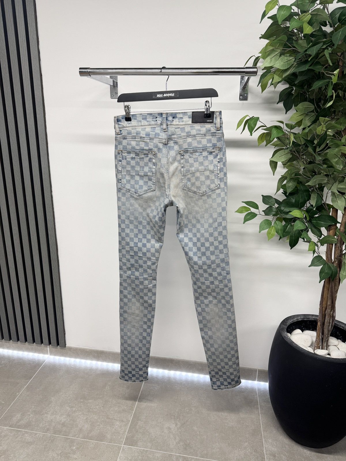Amiri Amiri Thrasher Checkered Jeans In Blue RRP £770 Size US 31 - 2 Thumbnail
