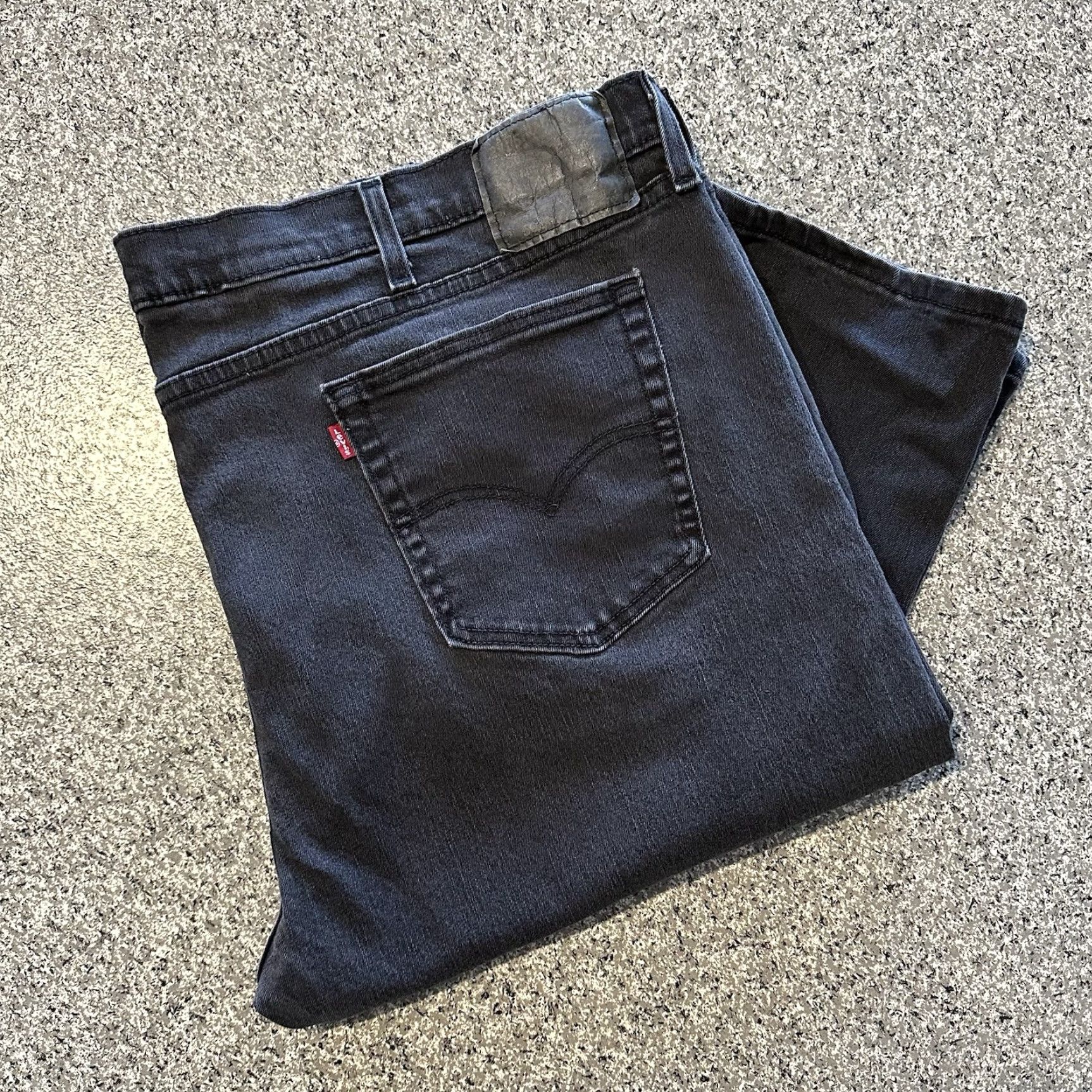 Levi's Levi's 502 Jeans Mens 48x31 Washed Black Stretch Denim - Levi's - Jeans - 5-Pocket - Button Zip - Big & Tall - Black - 1990s? Size US 32 / EU 48 - 2 Thumbnail