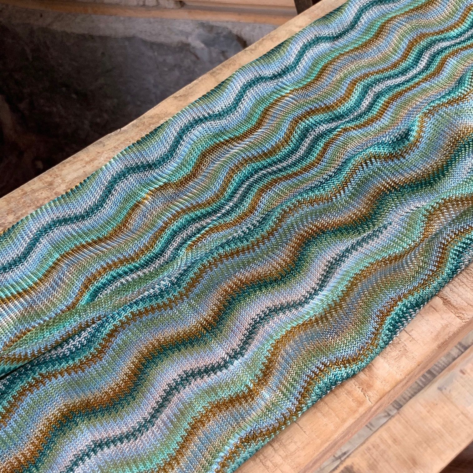 Missoni Missoni Green and Orange Wave Scarf Size ONE SIZE - 6 Thumbnail
