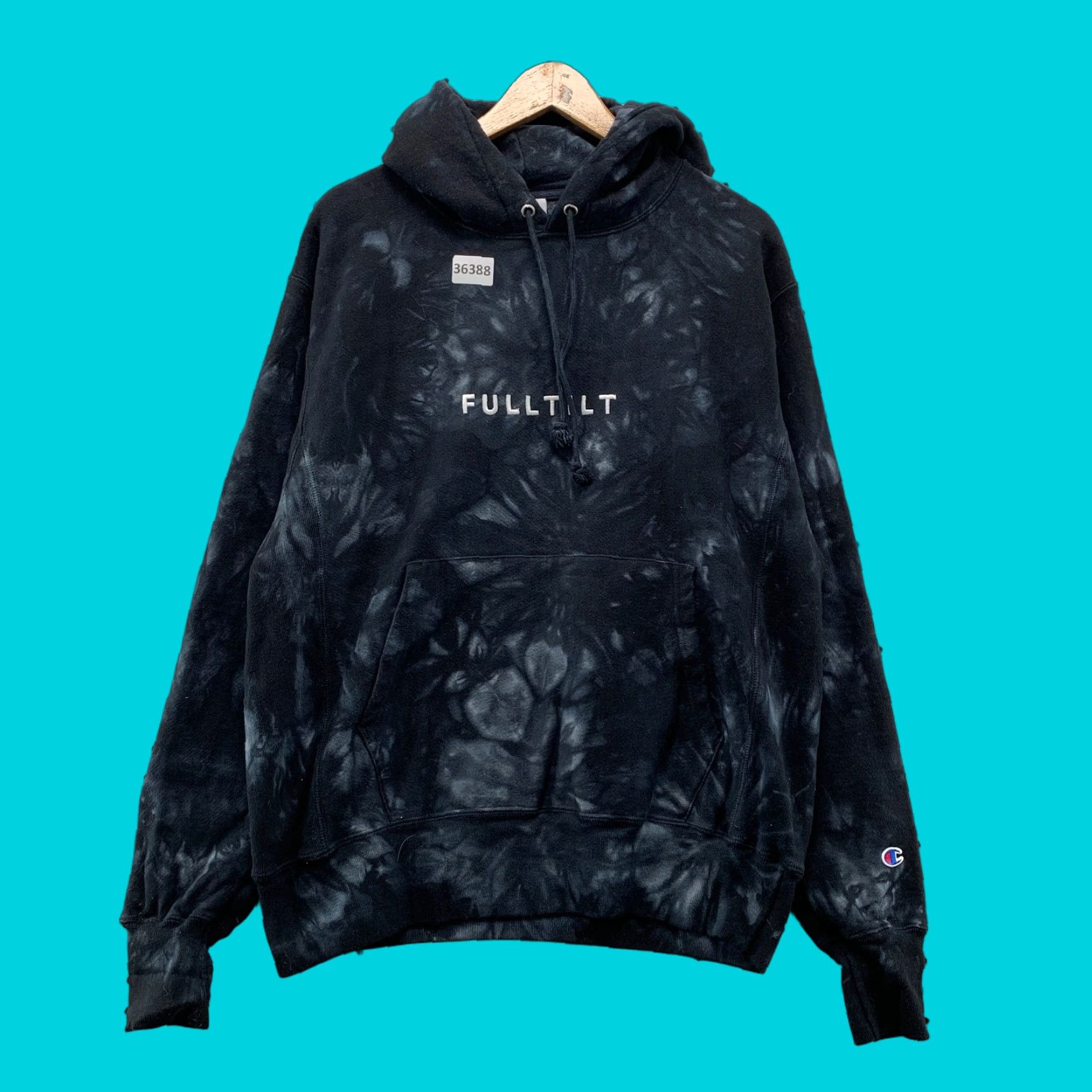 Champion VINTAGE Champion Reverse Weave Hoodie Mens Medium Black Acid Wash Pullover Fleece Heavyweight Size US M / EU 48-50 / 2 - 1 Thumbnail
