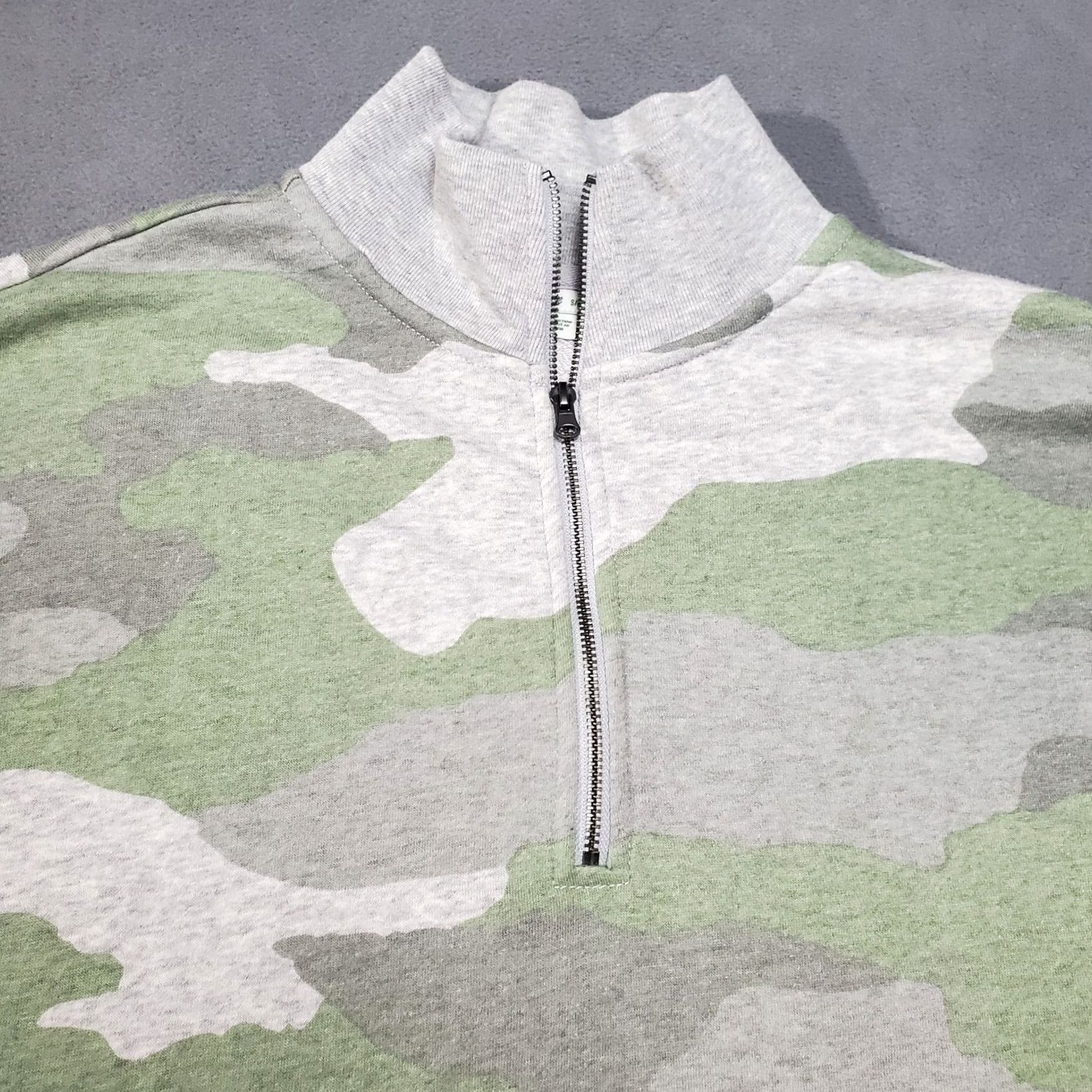 Vintage Aerie Sweatshirt Womens Small Green Gray Camouflage Sunday Soft 1/4 Zip Cotton Pullover Size S / US 4 / IT 40 - 4 Thumbnail