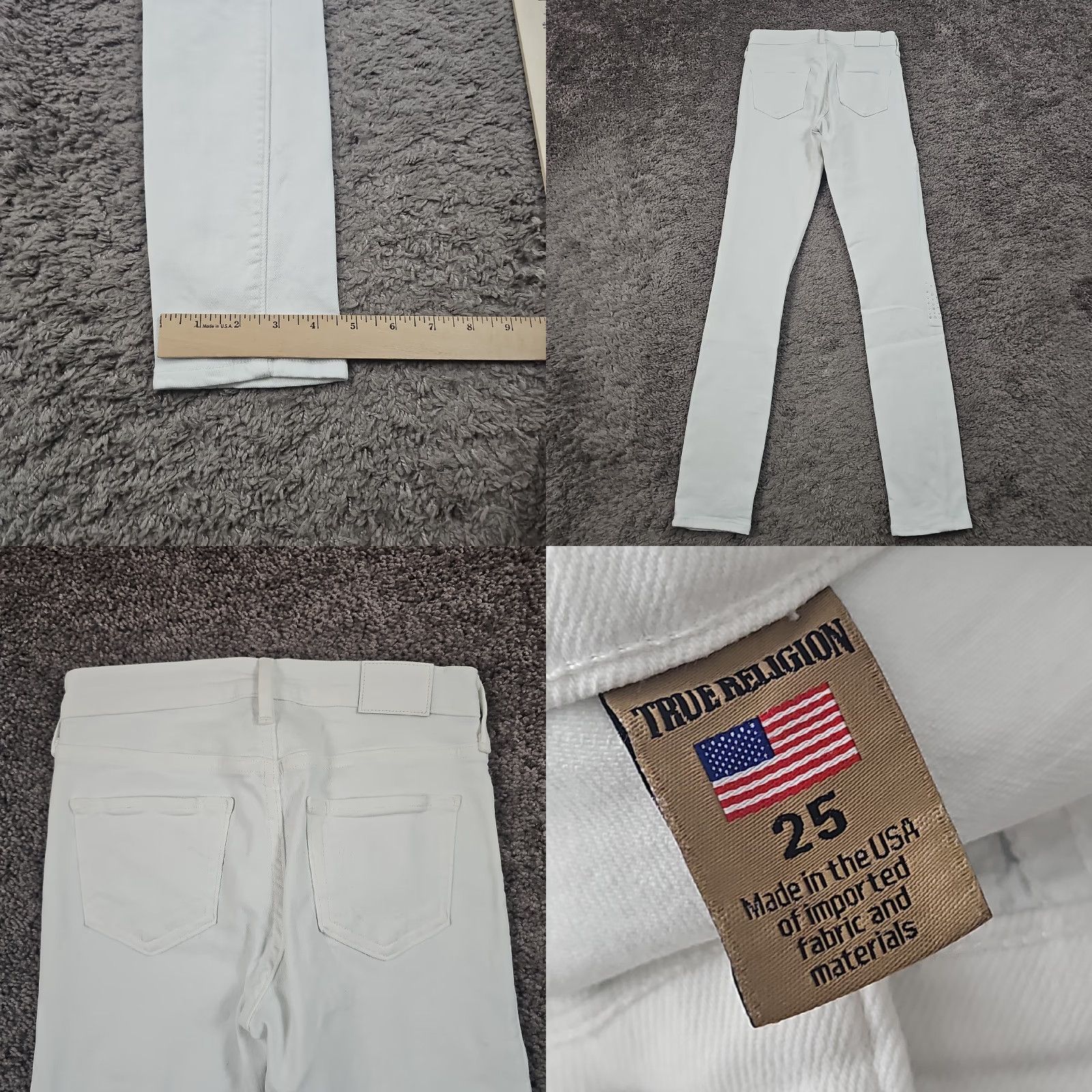 True Religion True Religion Jeans Womens 25 White Skinny Mid Rise Embellished Halle 23x30 Jeans Womens Size 42" / US 20 - 8 Thumbnail