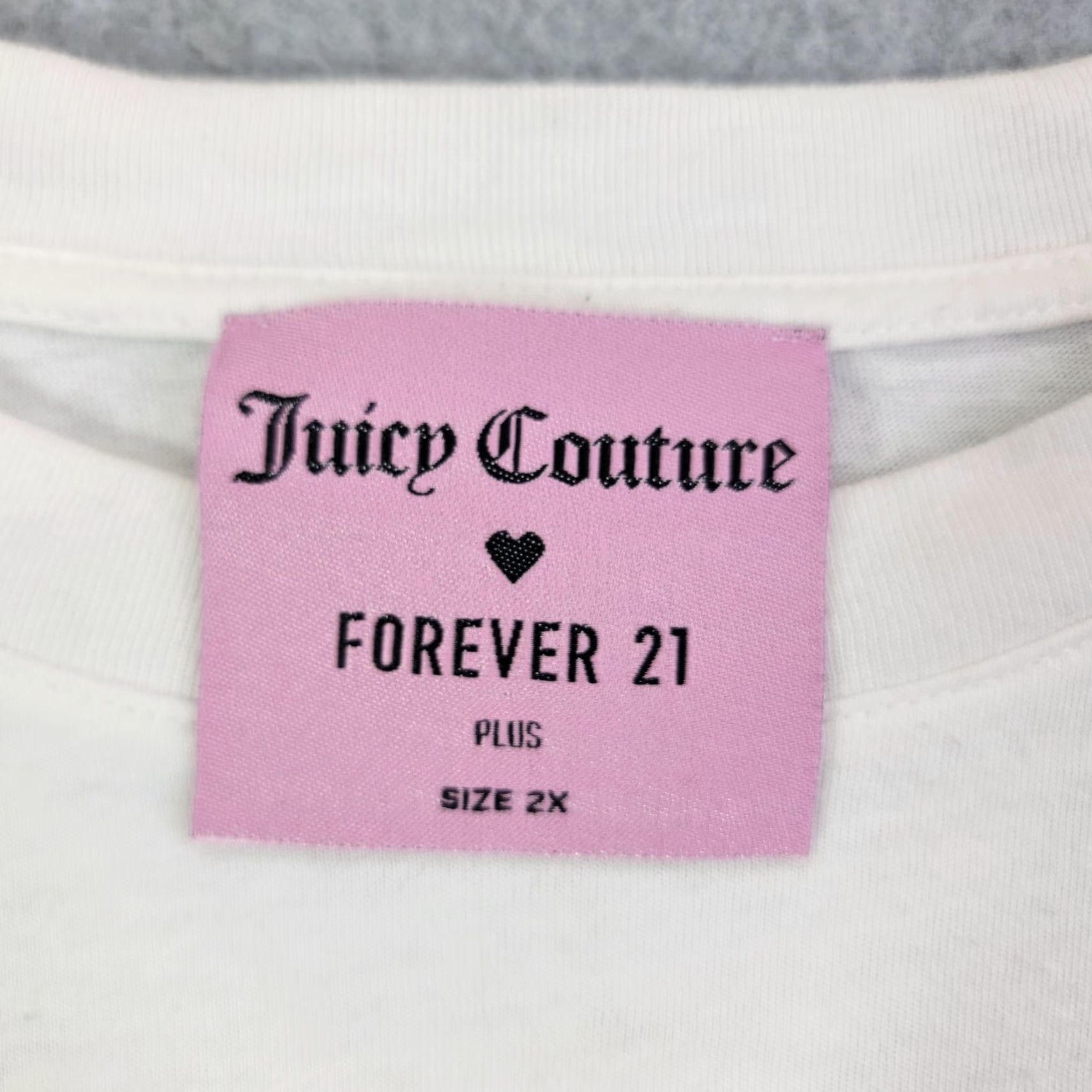 Juicy Couture Juicy Couture Forever 21 Shirt Womens 2X White Black Label Logo Graphic Tee Size XXL / US 16-18 / IT 52-54 - 2 Thumbnail