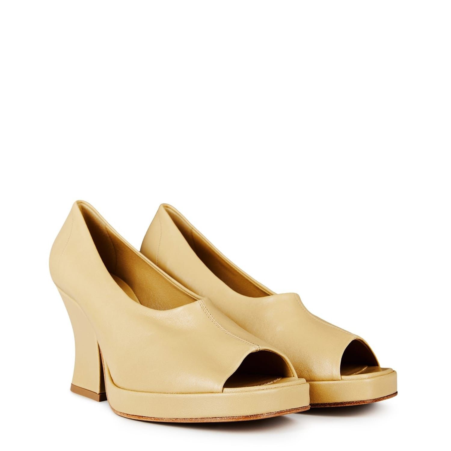 Bottega Veneta Bottega Veneta Stack Mules with Block High Heel in Neutral Size US 5.5 / IT 35.5 - 4 Thumbnail