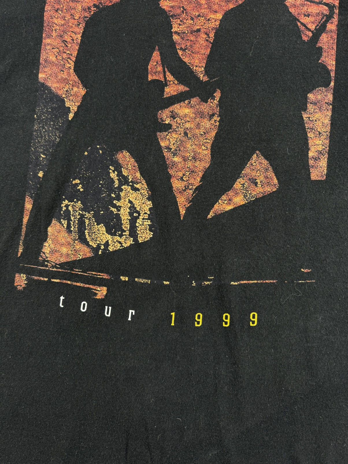 Band Tees 90S Bruce Springsteen 1999 Black Merch Faded Rock T Shirt Tee Size US XL / EU 56 / 4 - 8 Thumbnail