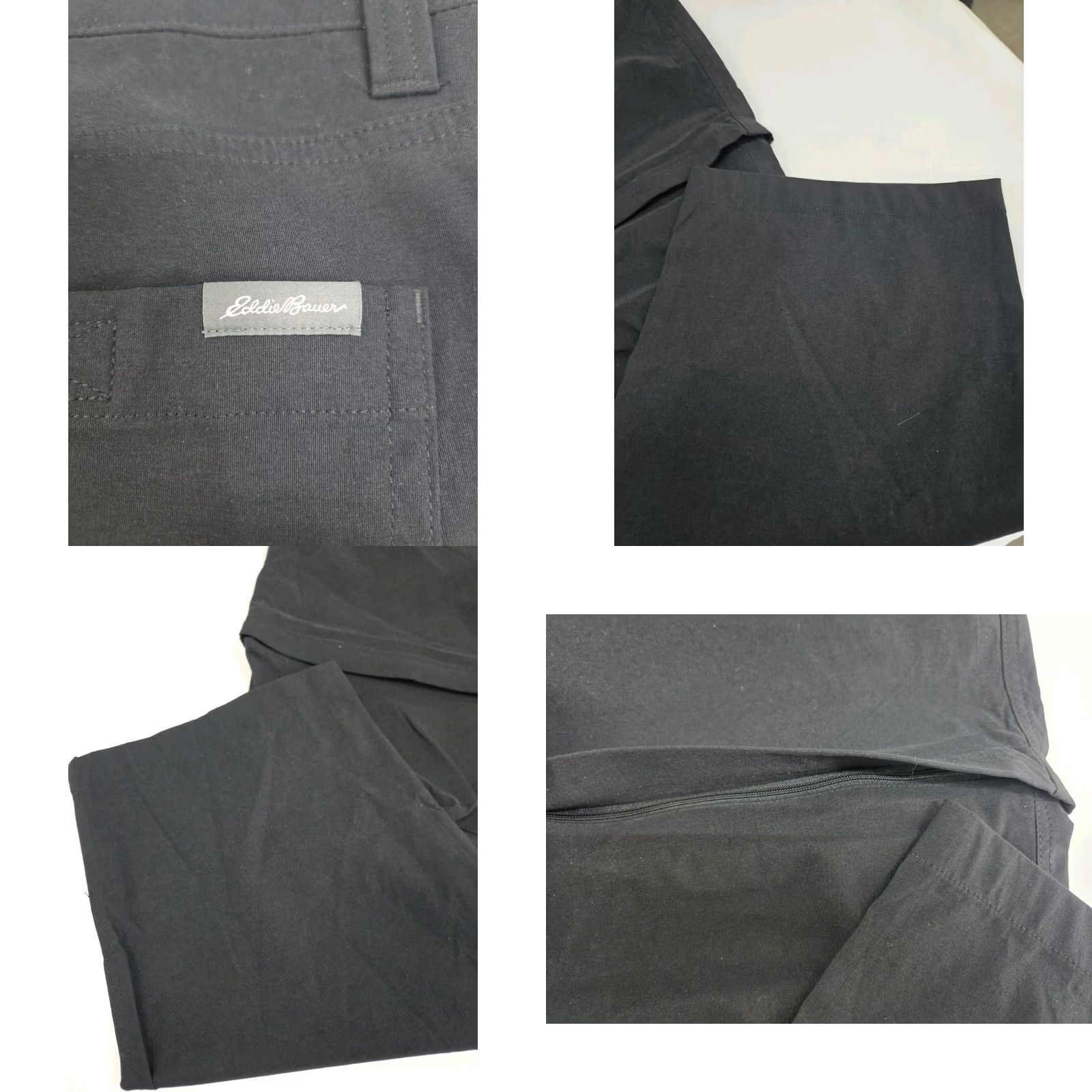 Eddie Bauer Eddie Bauer Mens Convertible Tech Pants Black Nylon Blend 34/30 Regular Straight Pockets Zip Front | 30 Inseam Size US 34 / EU 50 - 8 Thumbnail