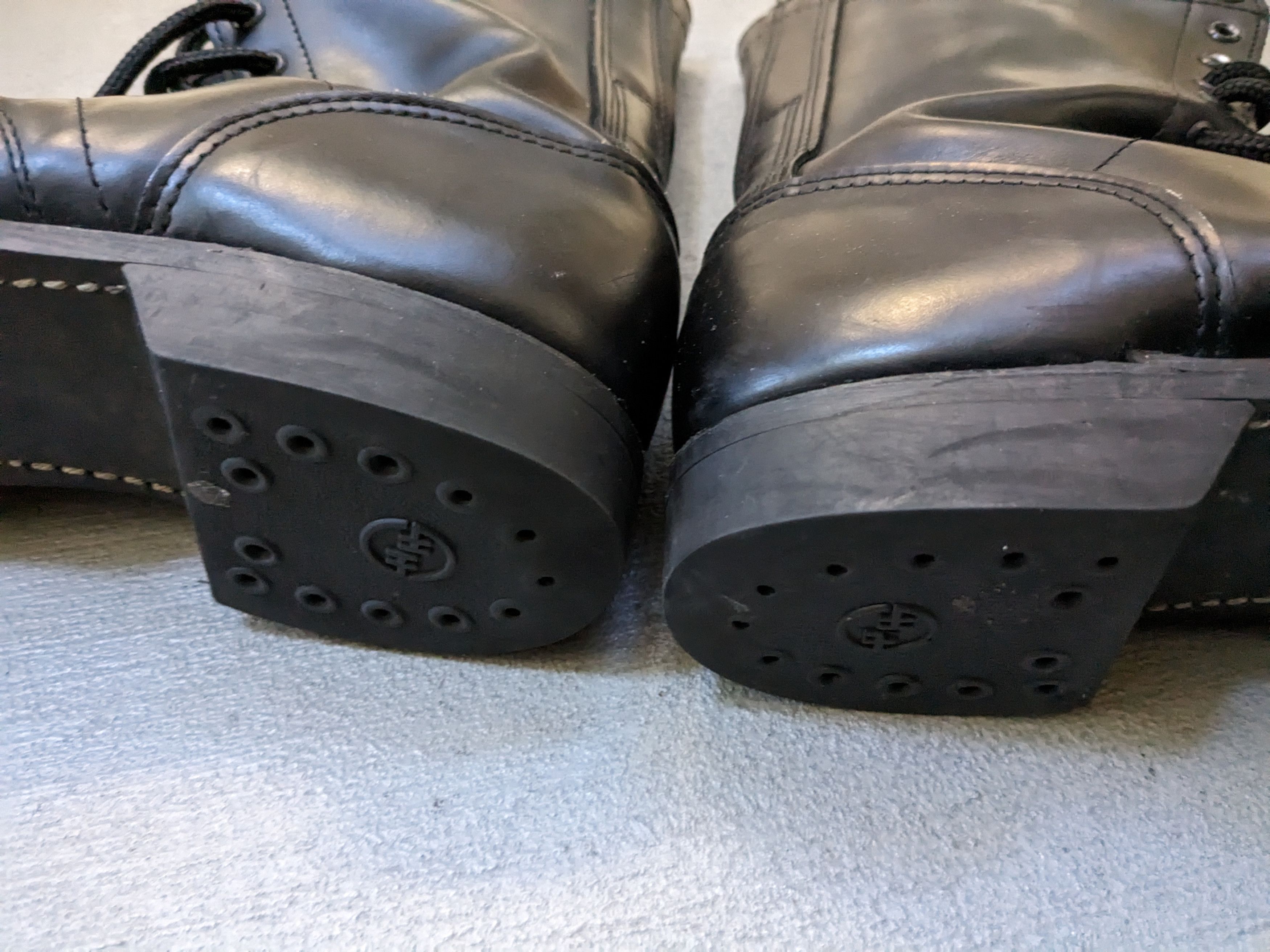Vintage Vintage Combat Boots Black 8.5 Leather Biker Chunky Rubber Size US 8.5 / EU 41-42 - 17 Thumbnail