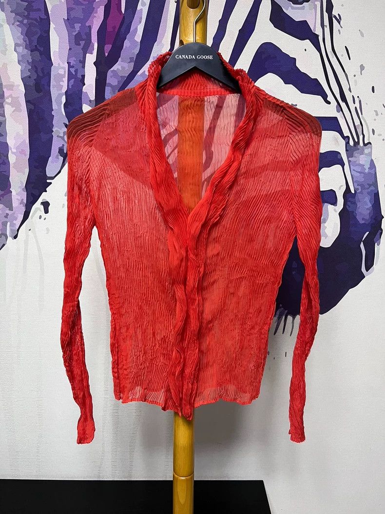 Issey Miyake Issey Miyake size:2 Orange wicker button cardigan Size S / US 4 / IT 40 - 1 Thumbnail