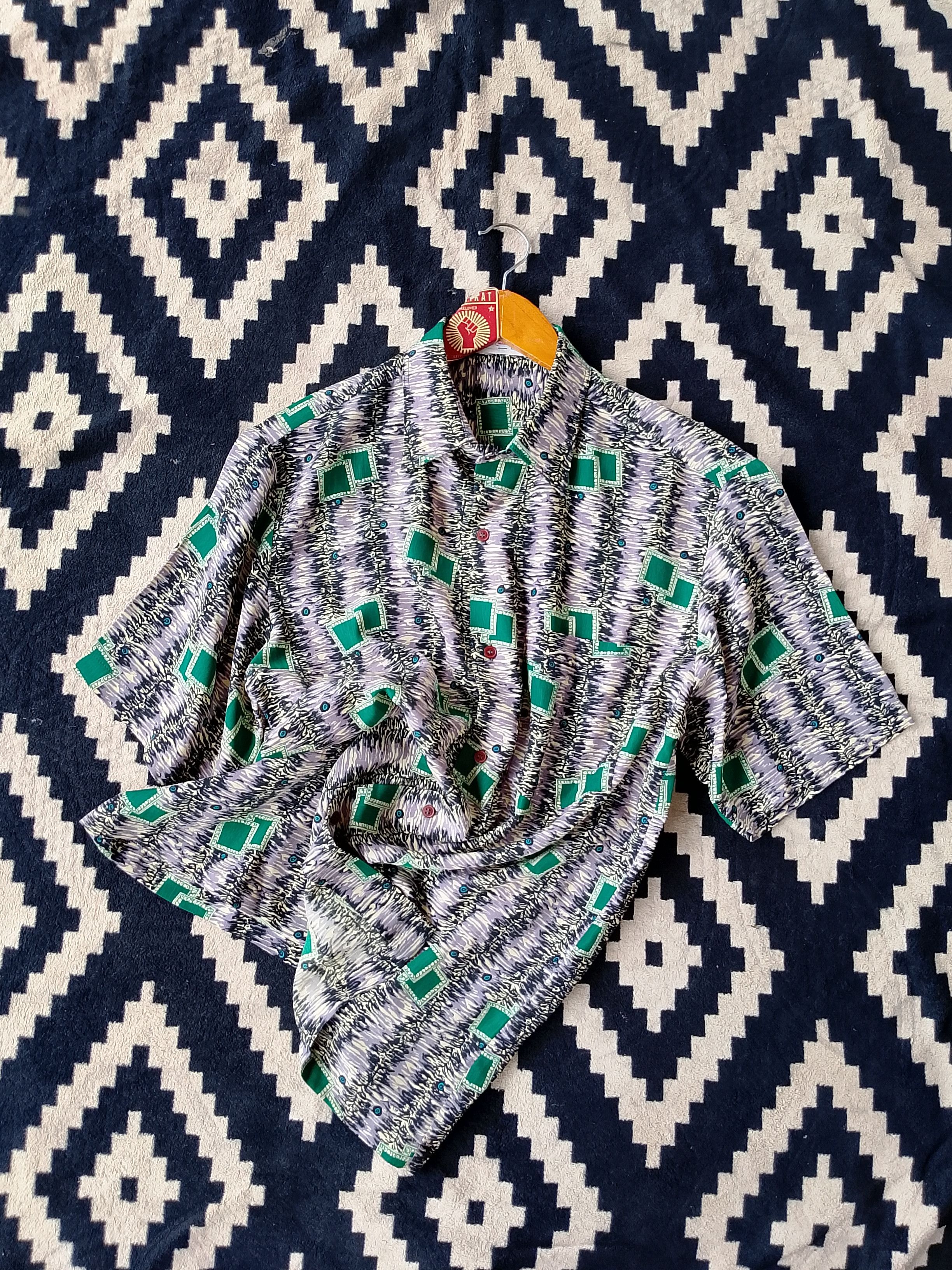 Vintage Rare YELK SHOP "Make To Order" Psychedelic Pattern Shirt Size US L / EU 52-54 / 3 - 2 Thumbnail
