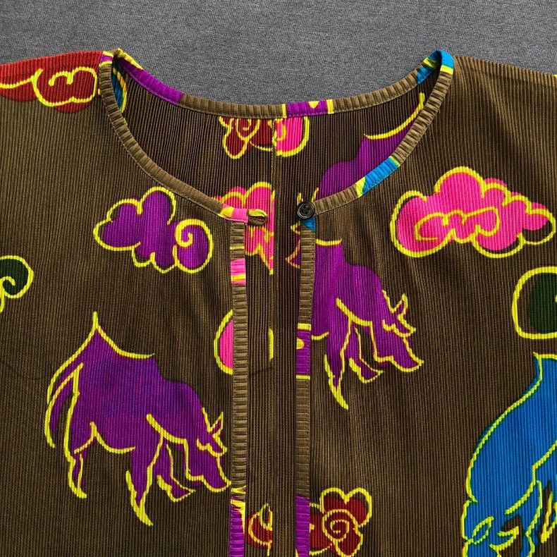Issey Miyake Issey Miyake A short-sleeved painting of colorful auspicio Size M / US 6-8 / IT 42-44 - 5 Thumbnail