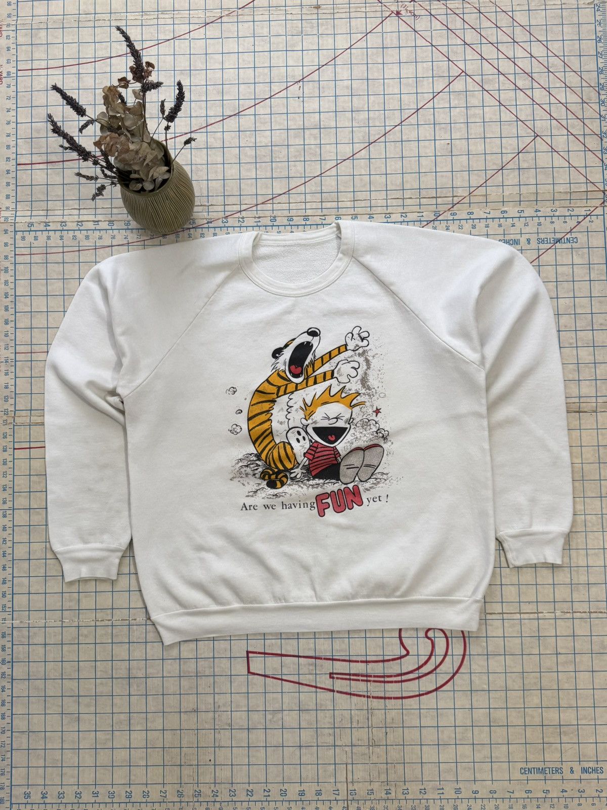 Vintage Vintage Calvin & Hobbes 80’s Raglan Sleeve Crewneck Sweater Size US M / EU 48-50 / 2 - 2 Thumbnail
