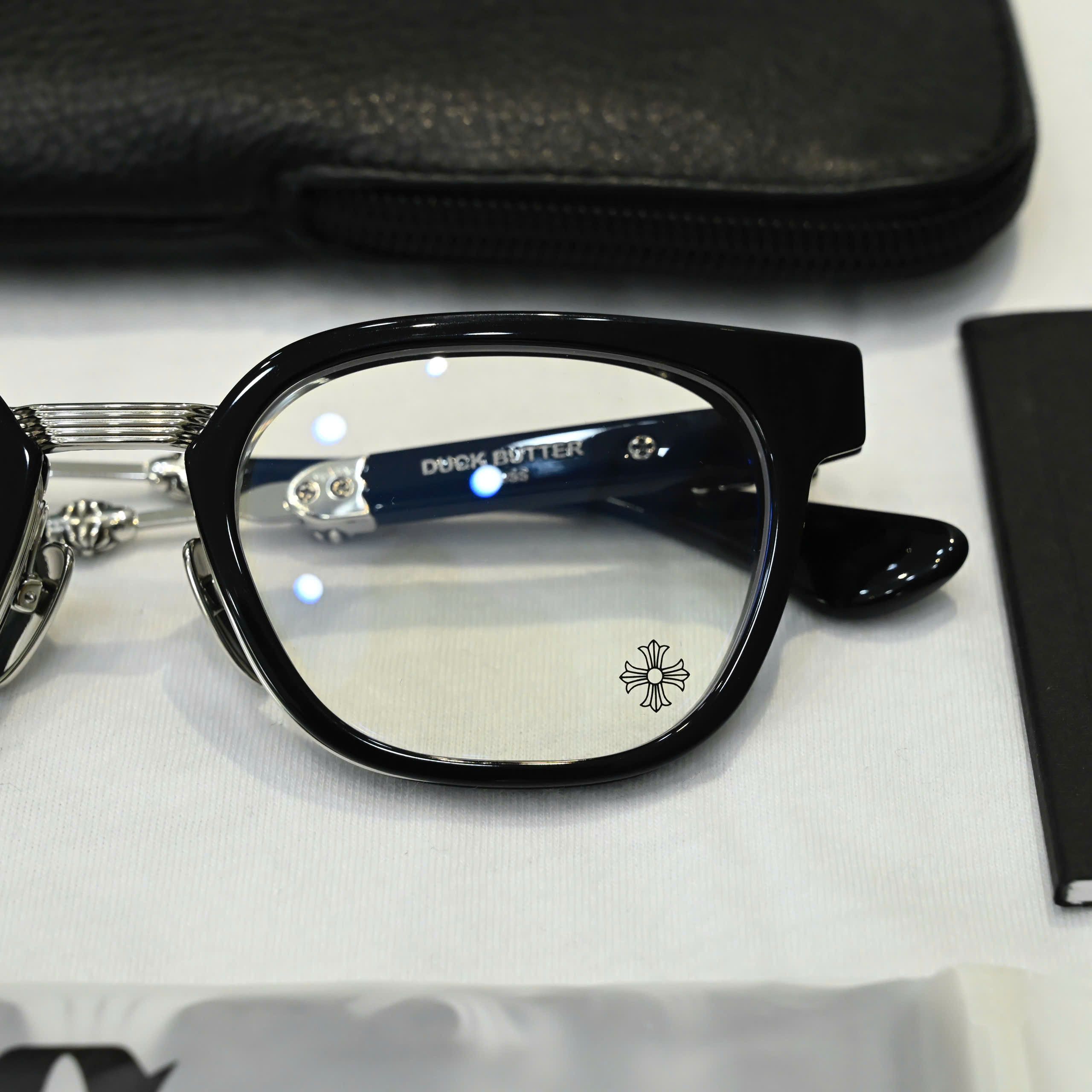 【Chrome Hearts】 正規品★ Duck Butter Black Shiny Silver Chrome Hearts Duck Butter Black Shiny Silver Eye Glasses