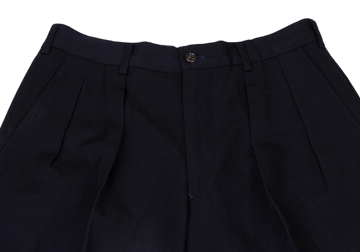 Comme des Garcons Homme Plus Wool Tuck Wide Pants in Navy, Size S Size US 30 / EU 46 - 3 Thumbnail