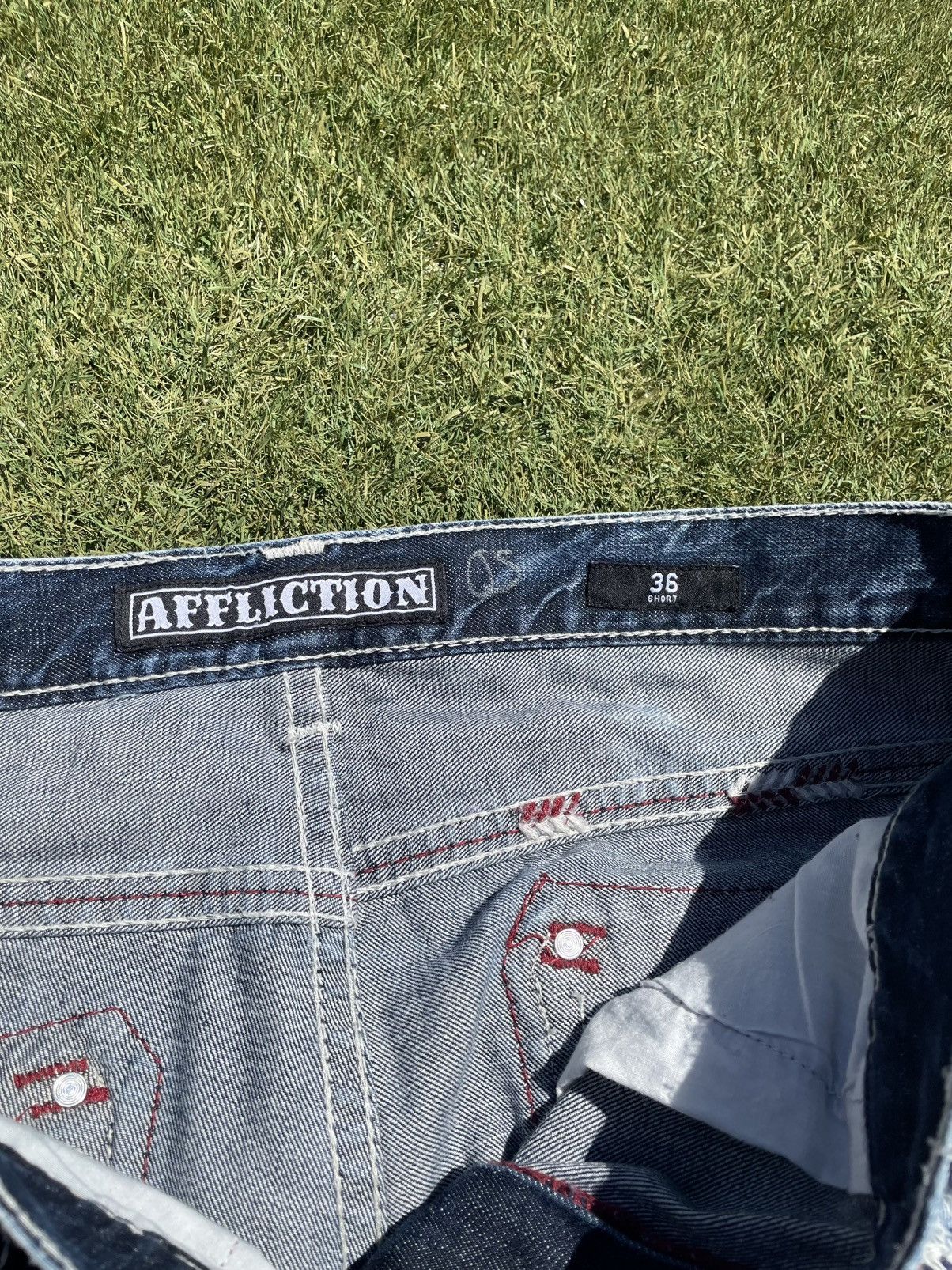 Affliction Affliction Jeans Mens size 36 x 40 Cooper Black Blue Faded Size US 36 / EU 52 - 3 Thumbnail