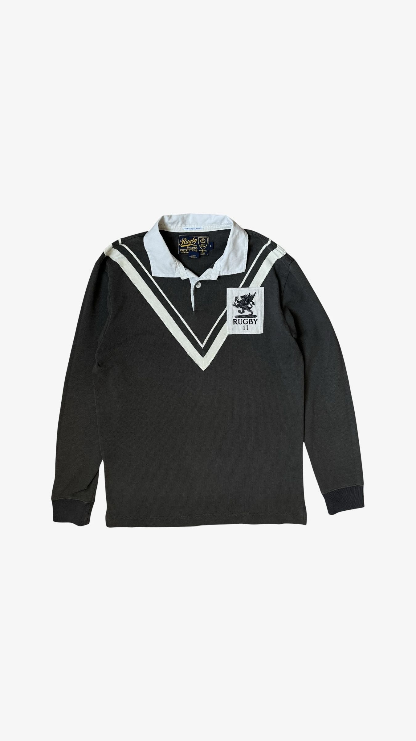 Ralph Lauren Vintage Y2K Men's Ralph Lauren Grey Rugby Shirt Size US XL / EU 56 / 4 - 1 Thumbnail