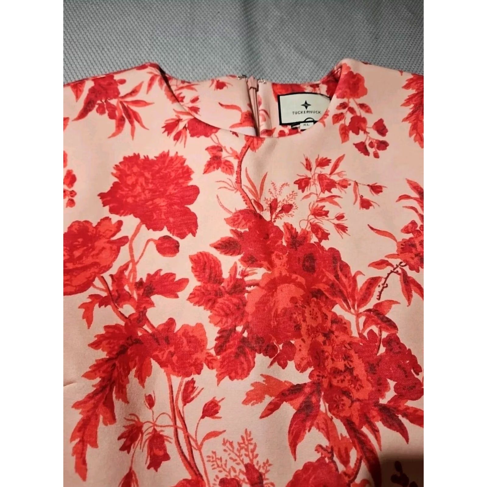 Vintage Tuckernuck Zinnia Bloom Drew Dress Womens XL Pink Floral Zip Preppy Size XL / US 12-14 / IT 48-50 - 6 Thumbnail