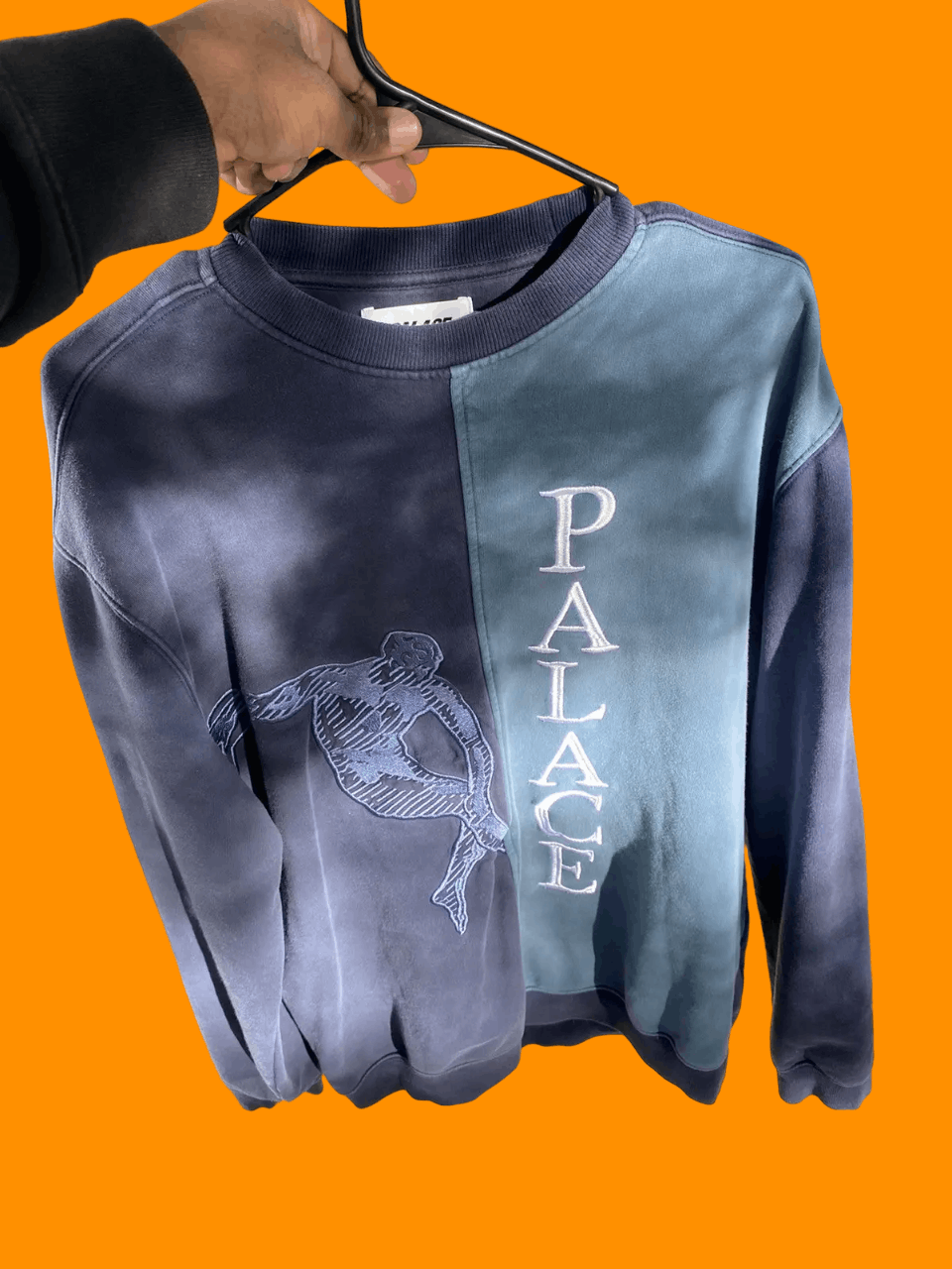 image of Palace Ice Surfer P Sweatshirt in Navy, Men's (Size Large)