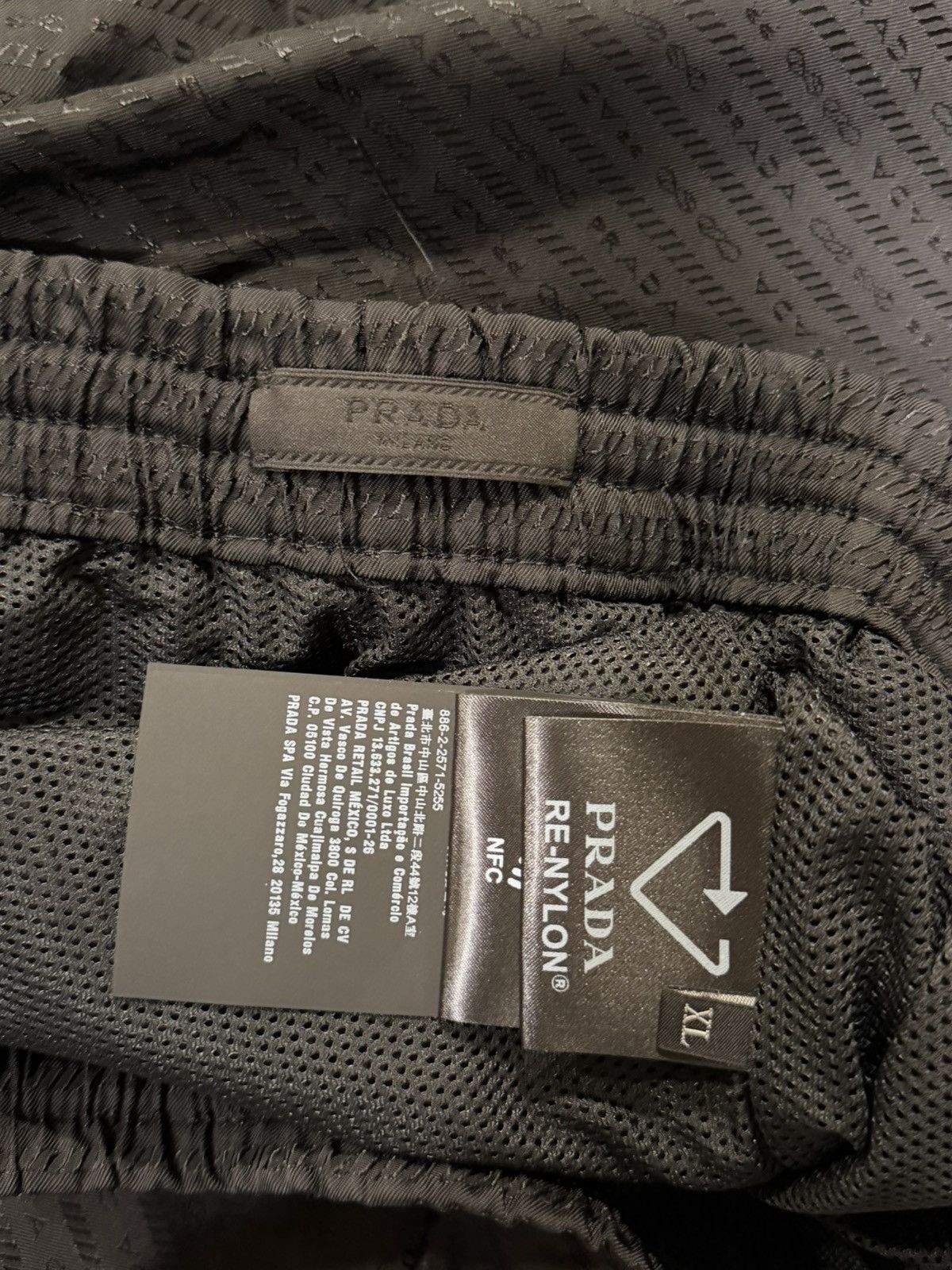 Prada Prada Re-Nylon Tonal Logo Print Monogram Black Track Pants Size US 36 / EU 52 - 10 Thumbnail