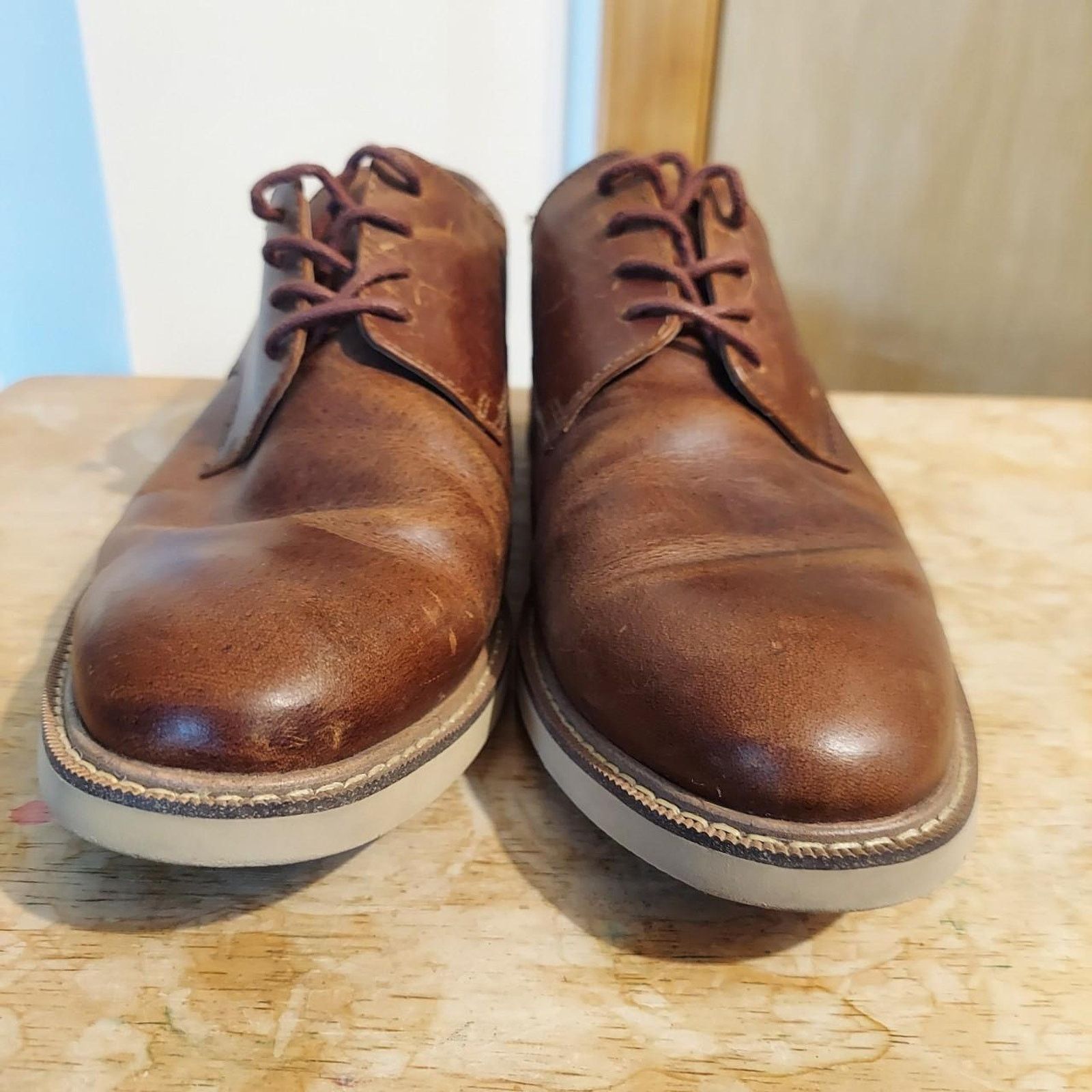 Vince Camuto Vince Camuto Tacito Men's US 9.5 W Leather Oxford Shoes EUC Size US 9.5 / EU 42-43 - 4 Thumbnail