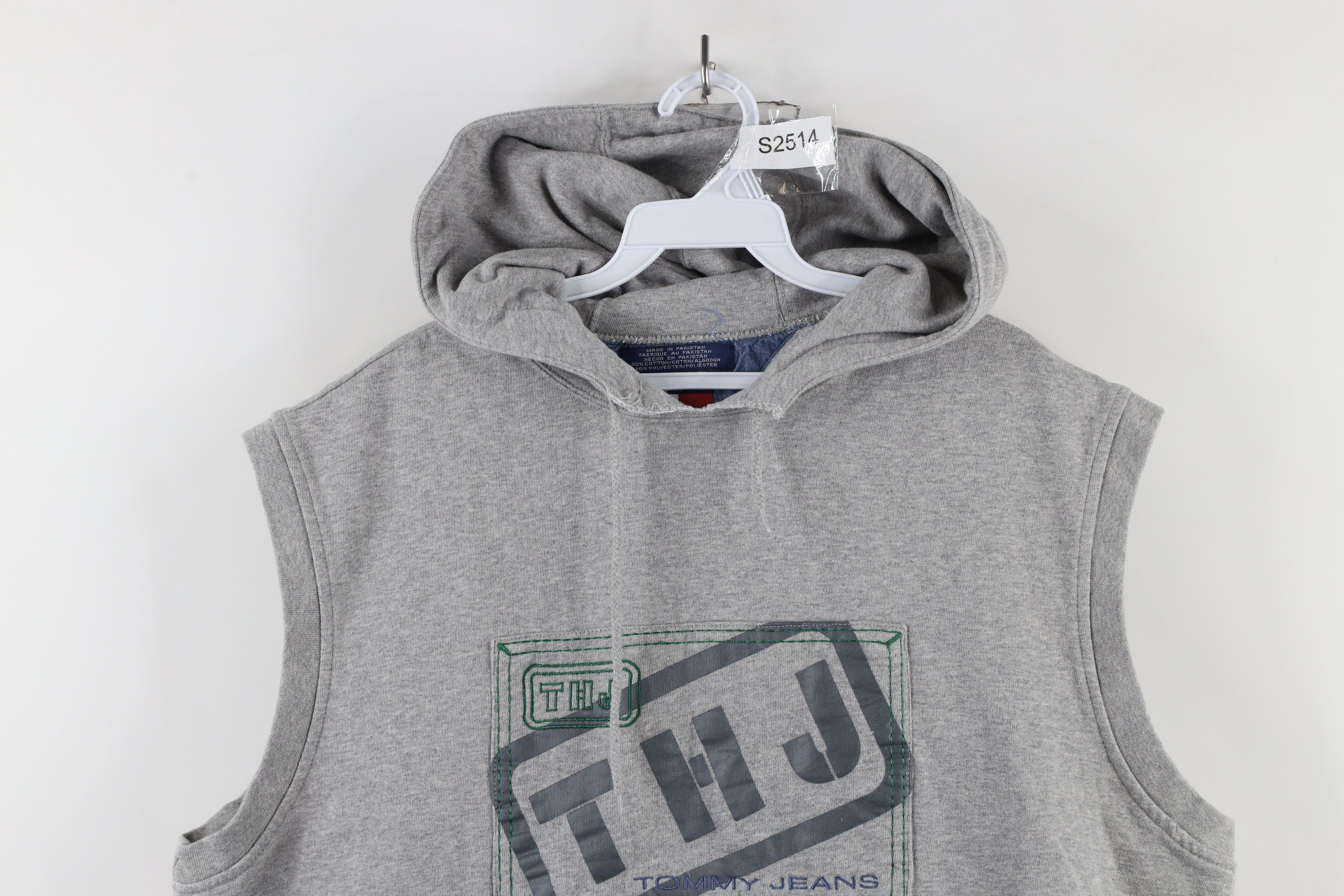 Tommy Hilfiger × Vintage Vintage 90s Tommy Hilfiger Logo Sleeveless Hoodie Sweatshirt Size US S / EU 44-46 / 1 - 2 Thumbnail