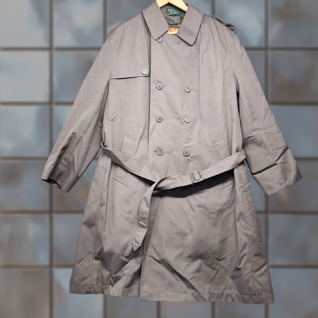 Doublet VINTAGE Hill & Archer Trench Coat Mens 42R Gray Double Breasted Belted Liner Coat Size US XS / EU 42 / 0 - 1 Thumbnail