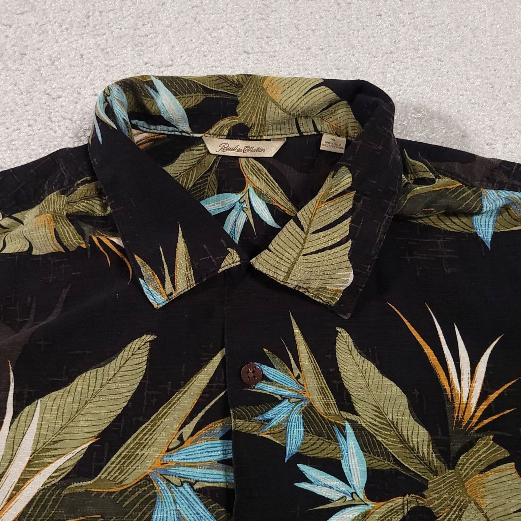 Vintage Paradise Collection Silk Hawaiian Camp Shirt Button Up Mens XL Resort Grunge Size US XL / EU 56 / 4 - 5 Thumbnail