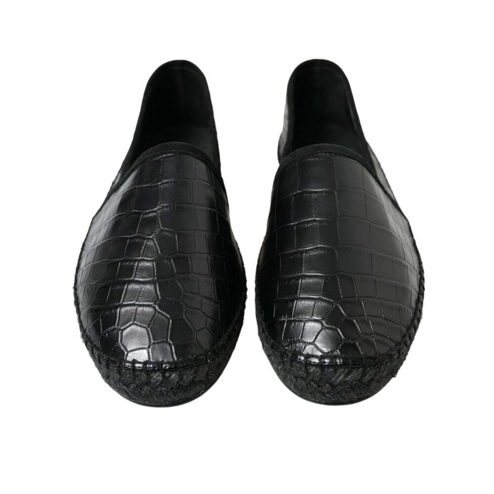 Dolce & Gabbana Dolce & Gabbana Exotic Black Leather Espadrilles Size US 10 / EU 43 - 2 Thumbnail