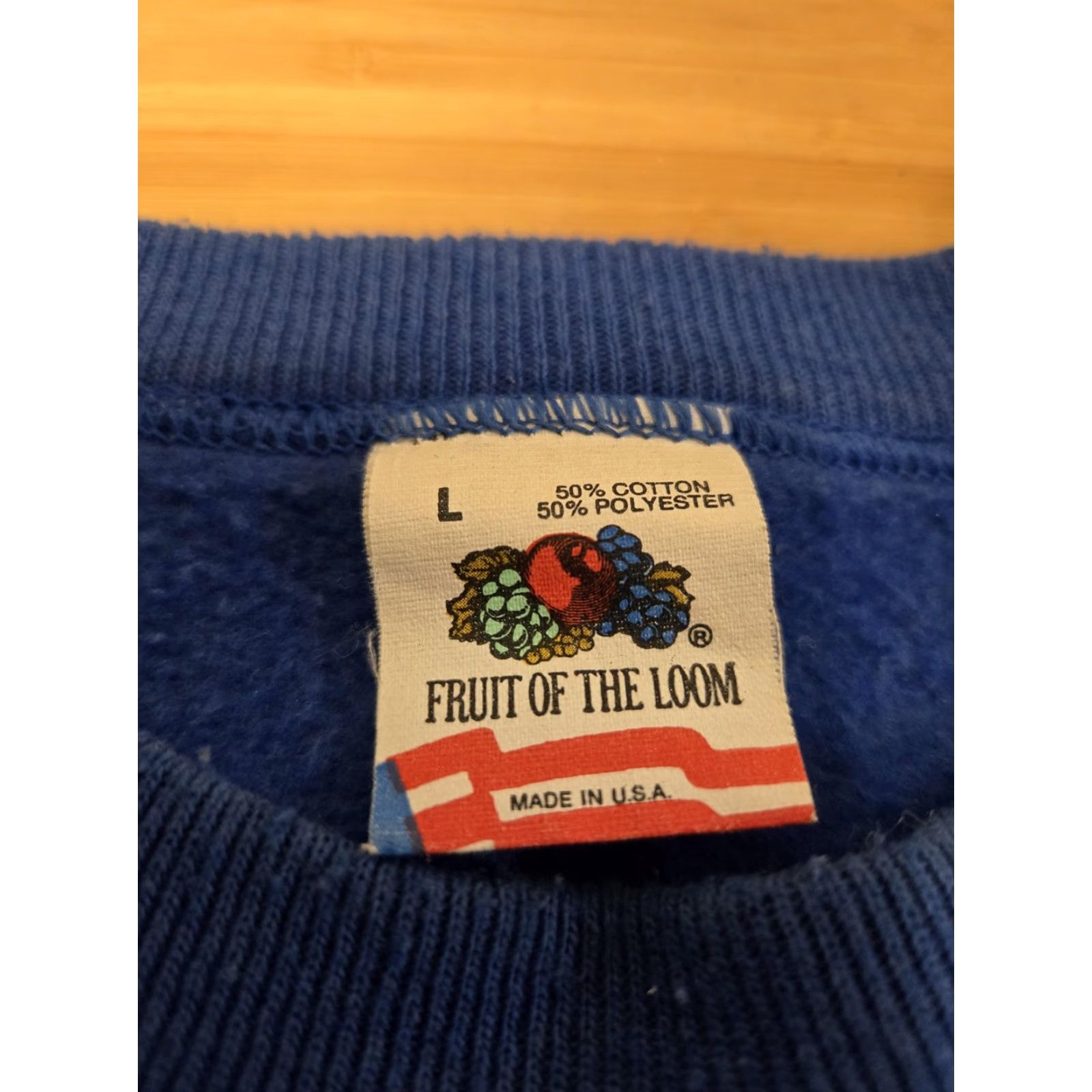 Fruit Of The Loom VINTAGE Université de Lyon Sweatshirt Mens Large Blue Crewneck Made USA 90s Size US L / EU 52-54 / 3 - 3 Thumbnail
