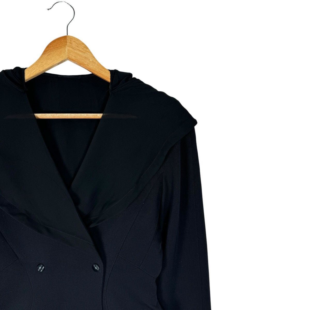 Thierry Mugler 🌟THIERRY MUGLER HOODIE DOUBLE BREASTED WOOL JACKET Size M / US 6-8 / IT 42-44 - 6 Thumbnail