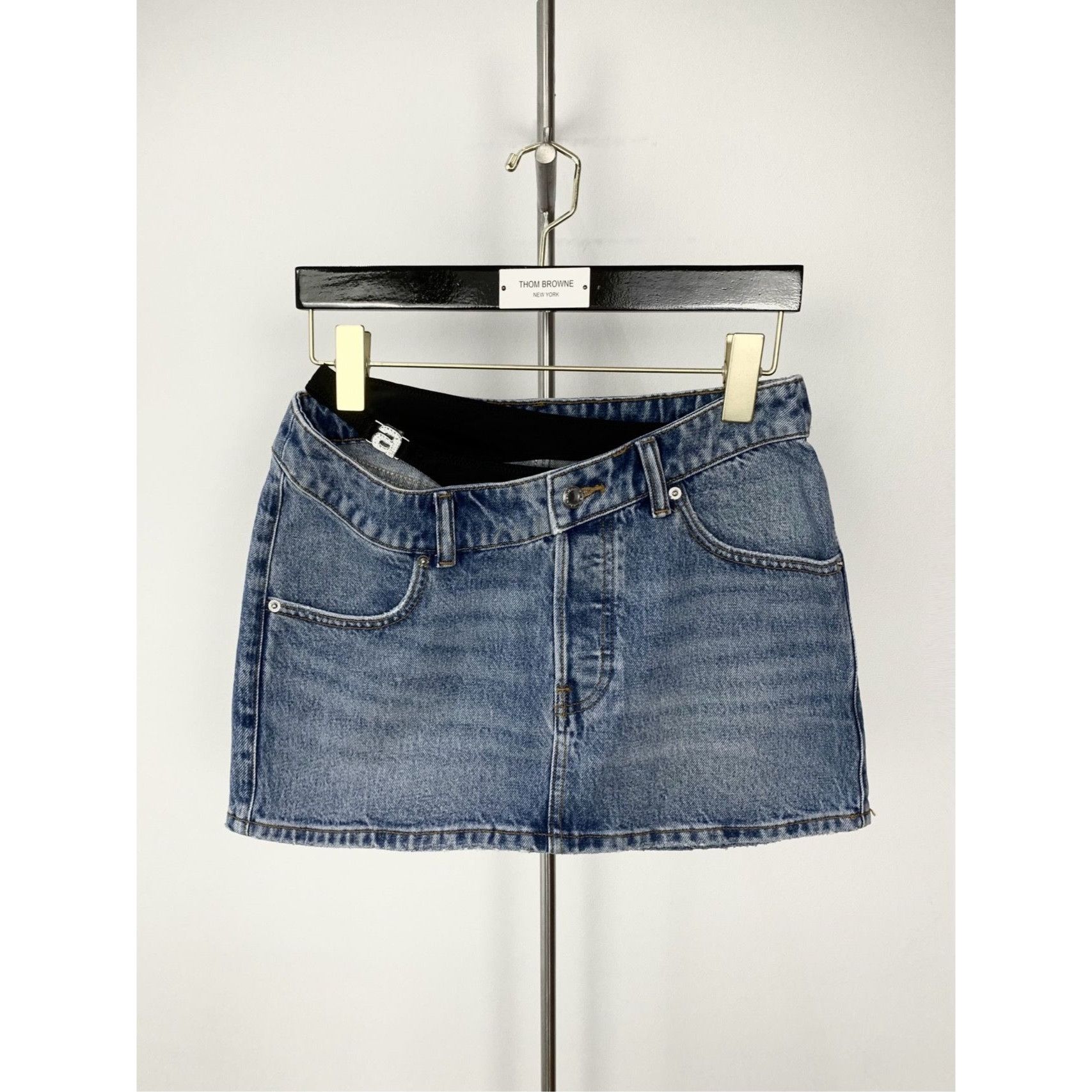 Alexander Wang Womens Irregular Denim Bikini Skirt Size 26 C