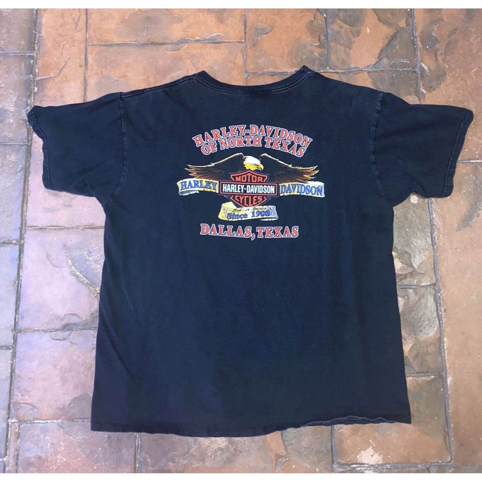 Harley Davidson VINTAGE Harley-Davidson Wolf Call Of The Wild Eagle Black T Shirt XL USA Mens Short Sleeve Crew Neck Logo Graphic Print 90s Pretreated? Size US XL / EU 56 / 4 - 3 Thumbnail
