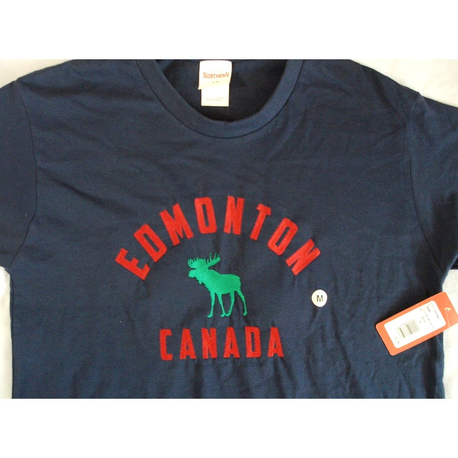 Vintage Northern Souvenirs Shirt Mens Blue EDMONTON CANADA Embroidered Men Med MOOSE ALBERTA Size US M / EU 48-50 / 2 - 3 Thumbnail