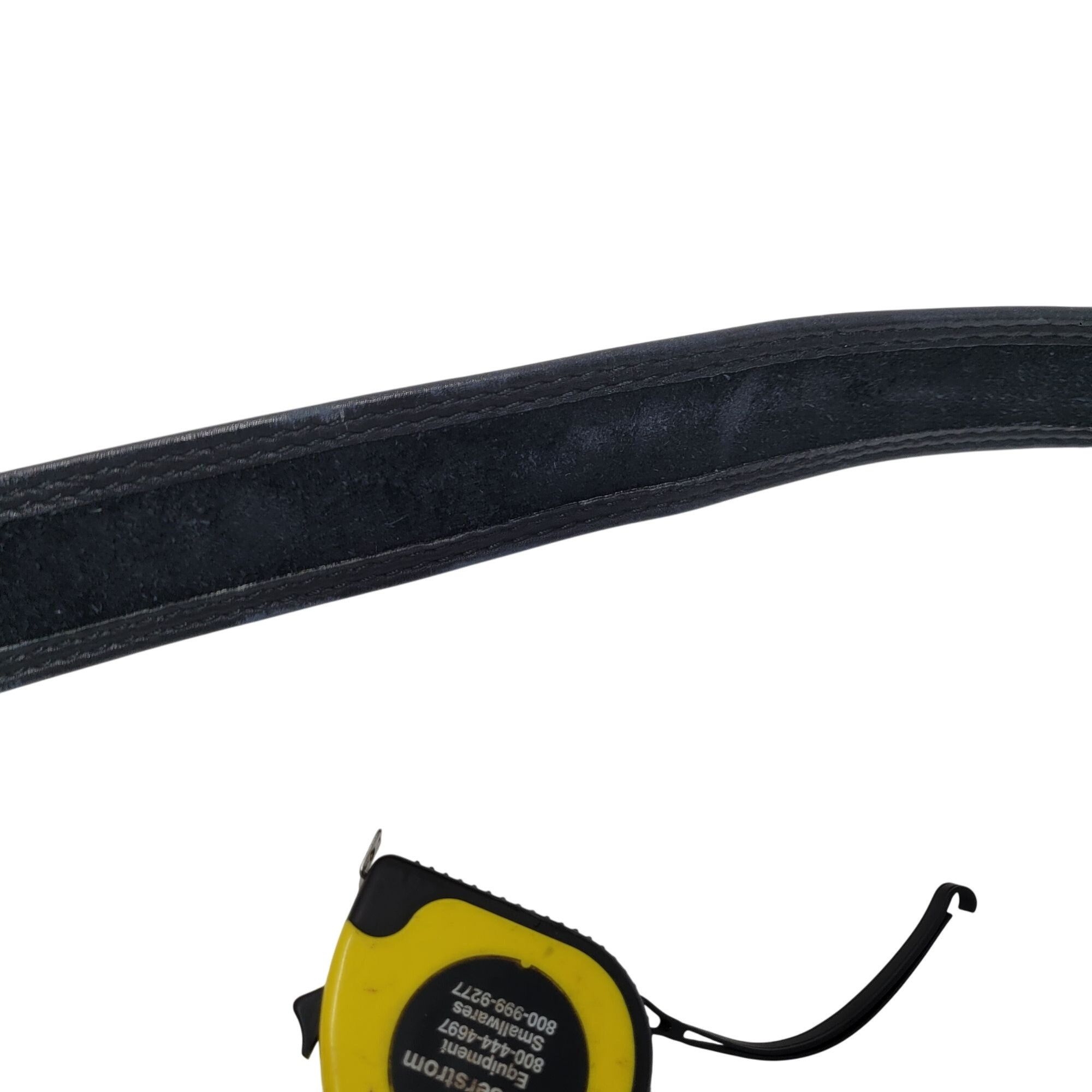 Other Vintage Mens Thick Rugged 38" Steerhide Leather Belt Black H Size 38 - 8 Thumbnail