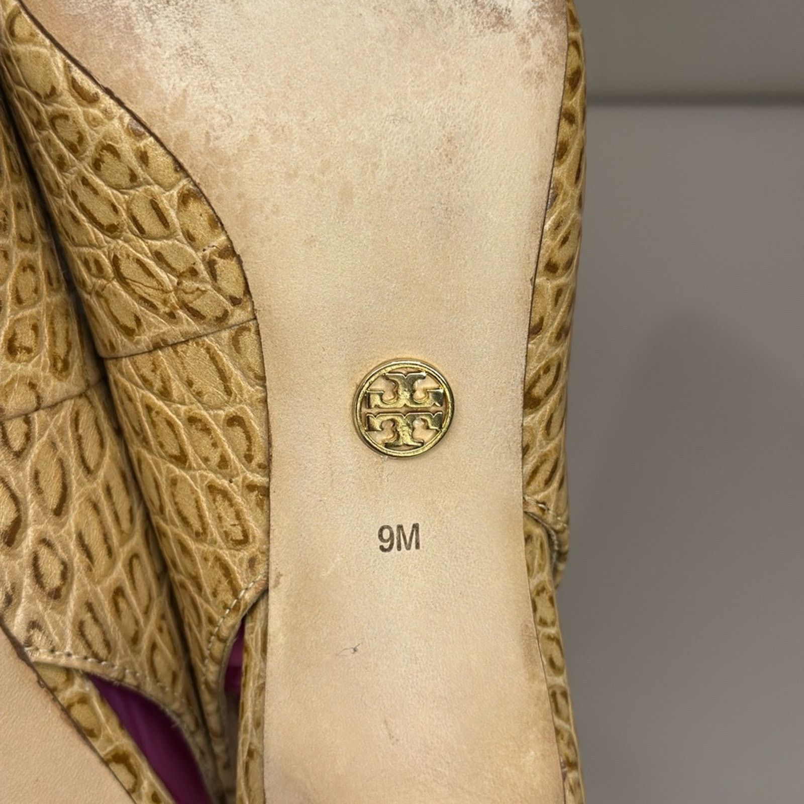 Tory Burch Tory Burch Croc-Embossed Slingback Kitten Heels Size US 9 / IT 39 - 7 Thumbnail