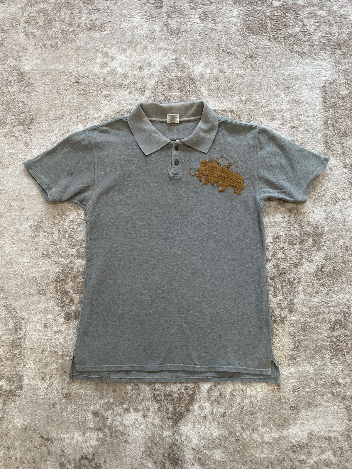 image of Kapital Double Mammoth Polo in Blue Gray, Men's (Size Large)
